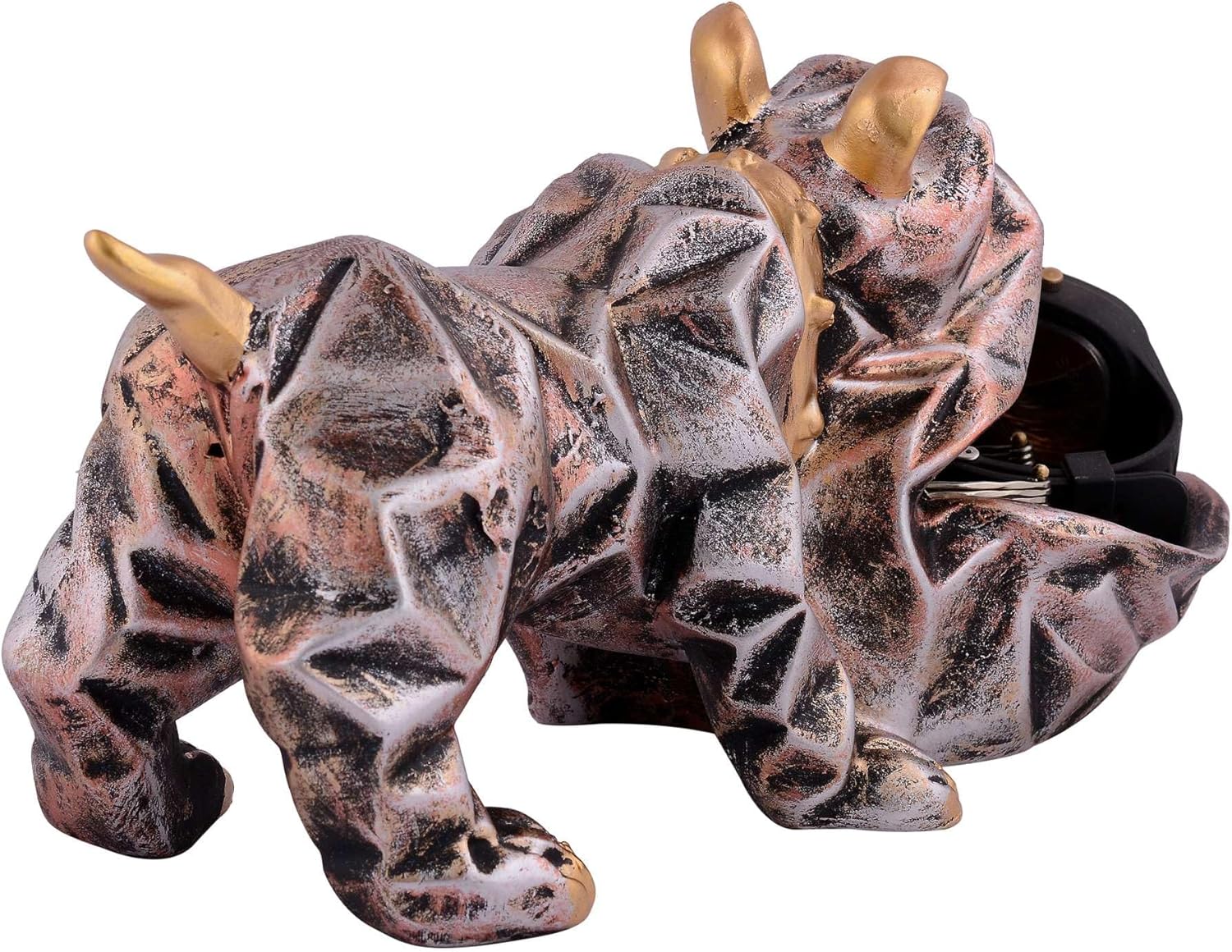 Cute Dog Sculpture with Plate for Home Decor