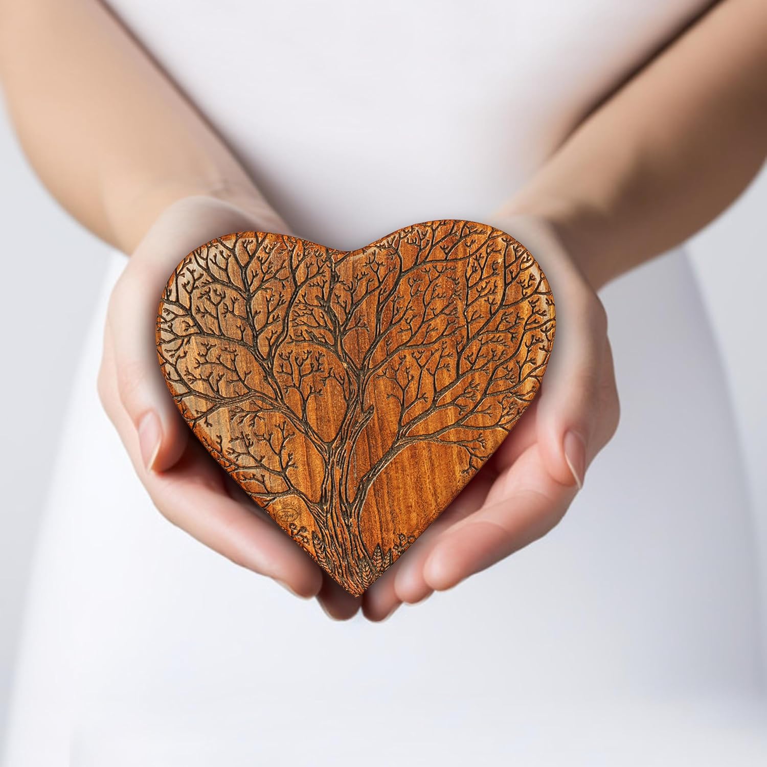 Ziya Wooden Heart Keepsake Tree Urn