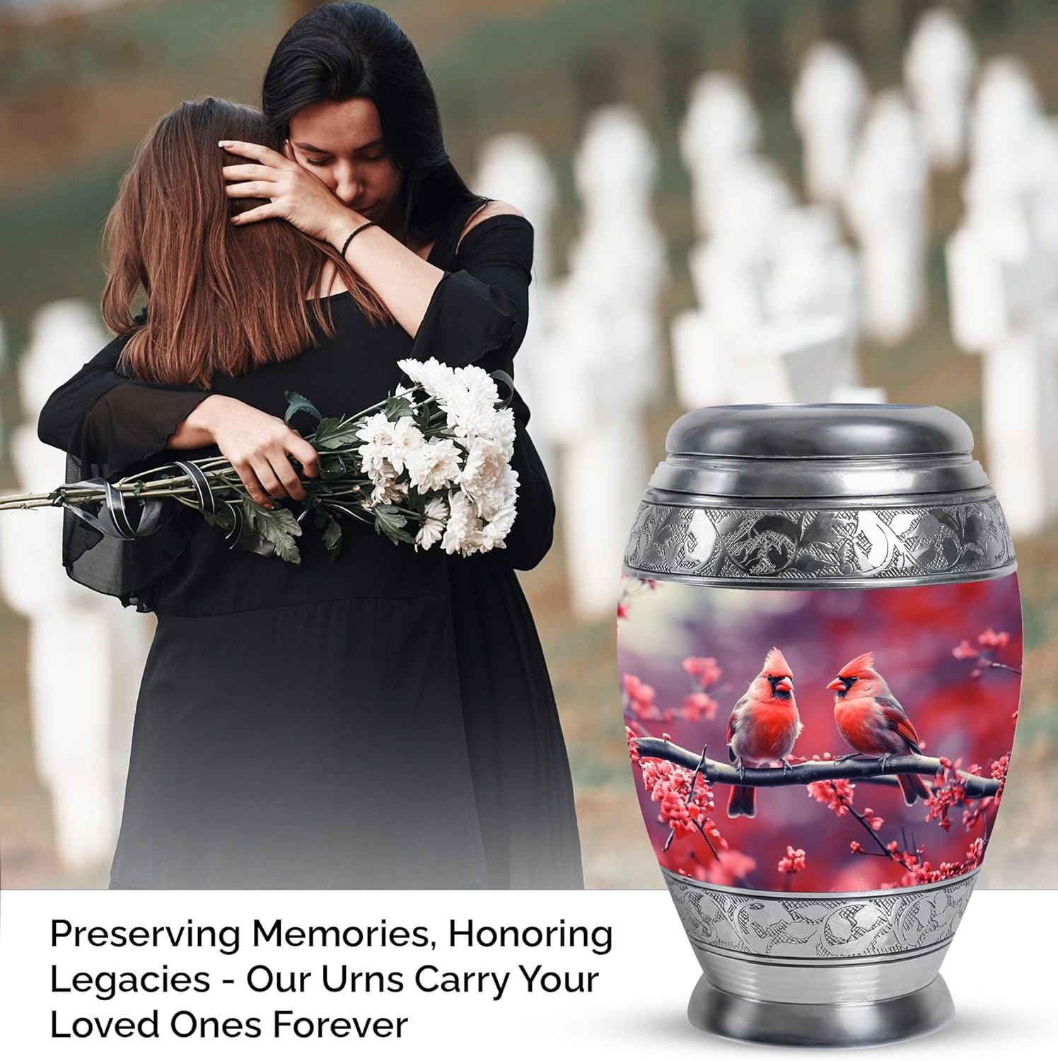 Springtime Cardinal Urns for Human Ashes