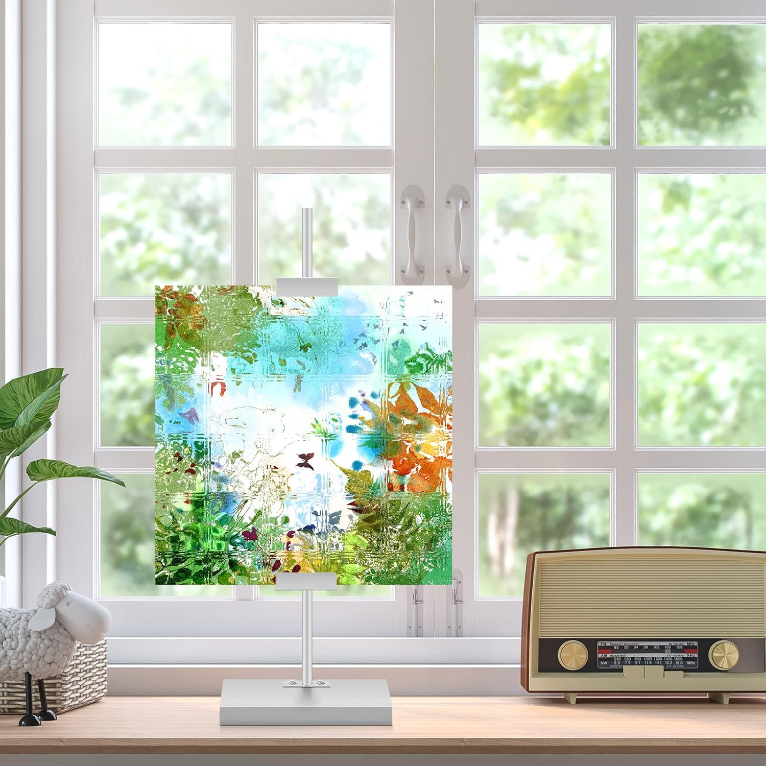 Yaocom Tabletop Picture Frame Easel Stand with Adjustable Metal Frame Silver