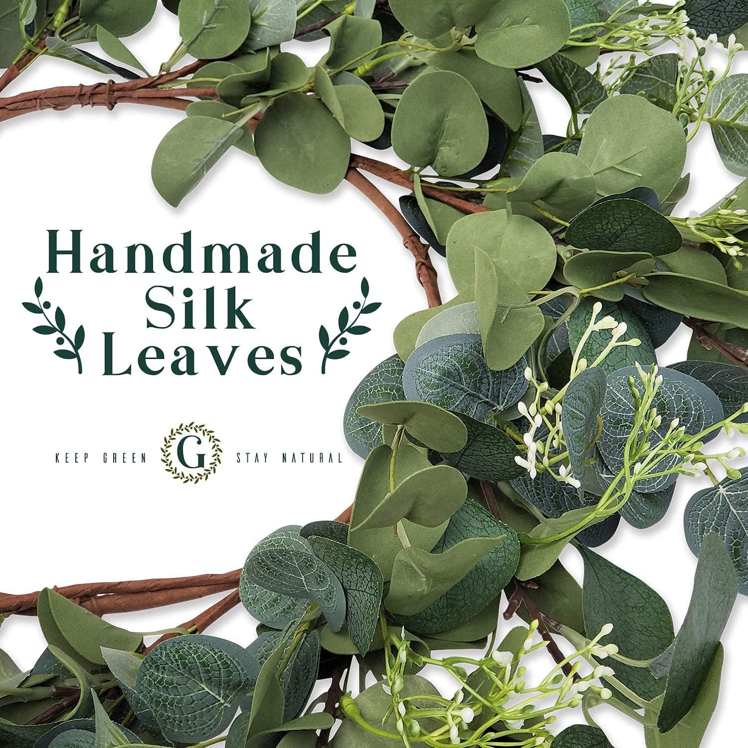Handmade Eucalyptus Wreath for Front Door 22 Inch