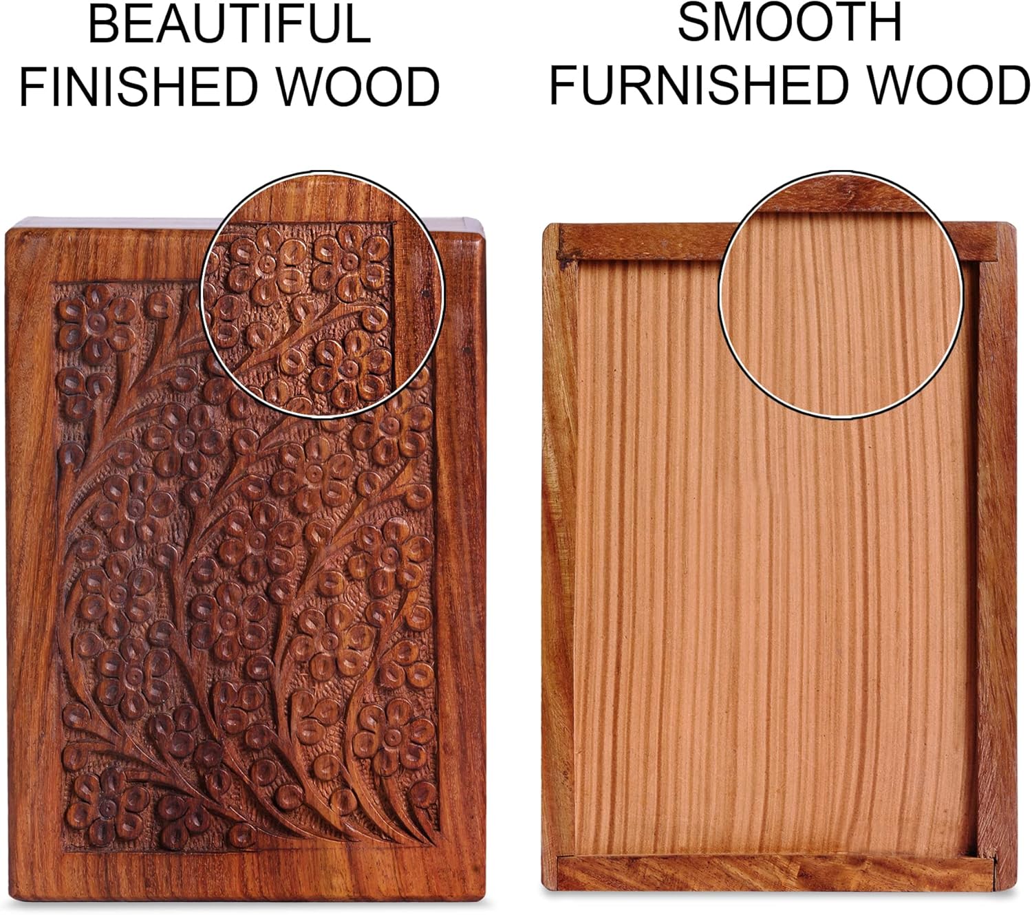 Wooden Urn for Human and Pet Ashes - Decorative Keepsake