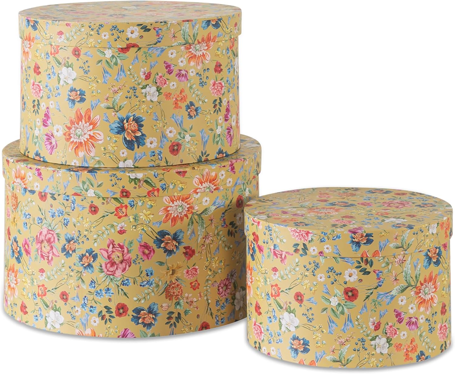 Soul Lane Botanica Bliss Gold Hat Boxes Set of 3