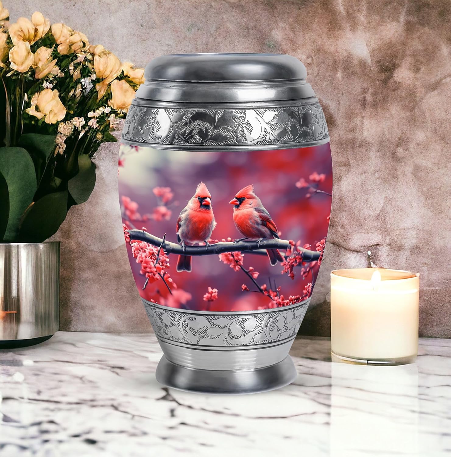 Springtime Cardinal Urns for Human Ashes