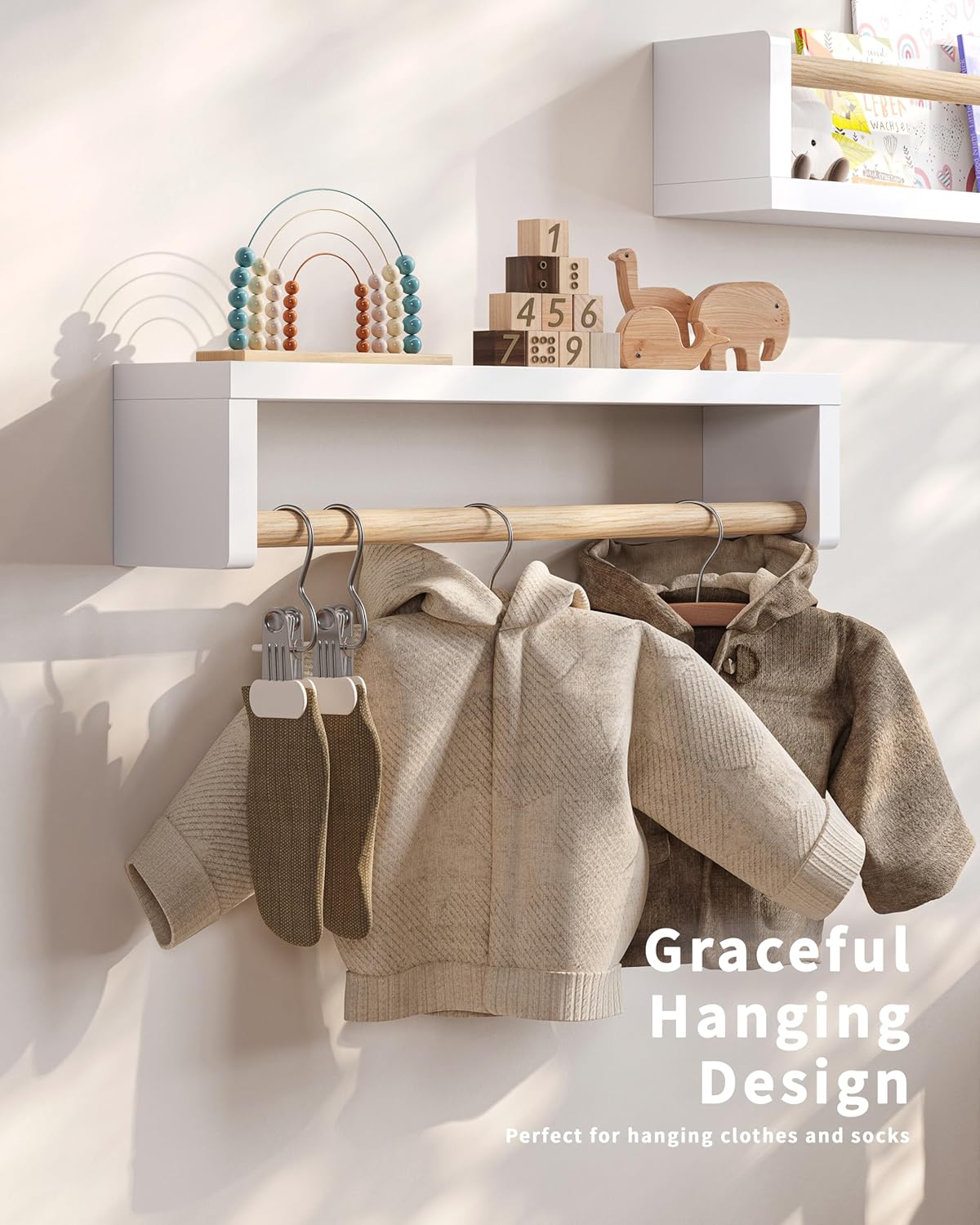 4 Pack Wall Book Shelves for Kids Room