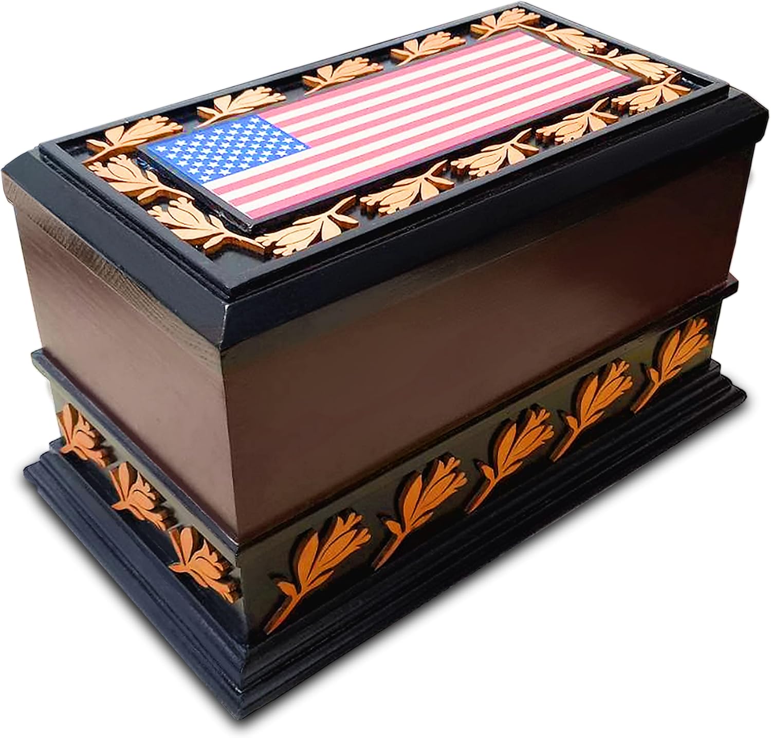 Patriotic Cremation Urn with American Flag