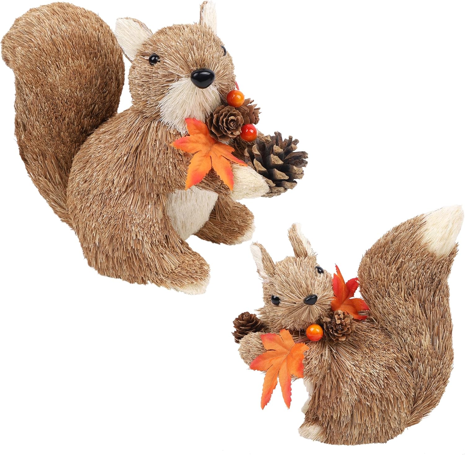 Winemana Set of 2 Fall Table Decor Squirrels