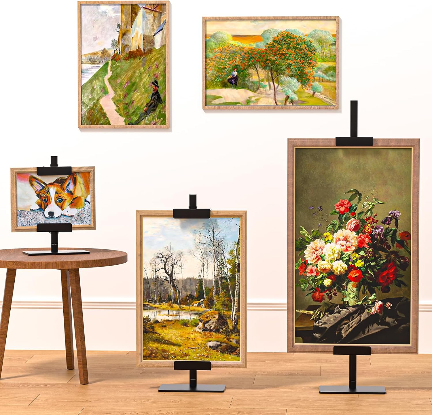 30 H Adjustable Black Metal Easel Stand