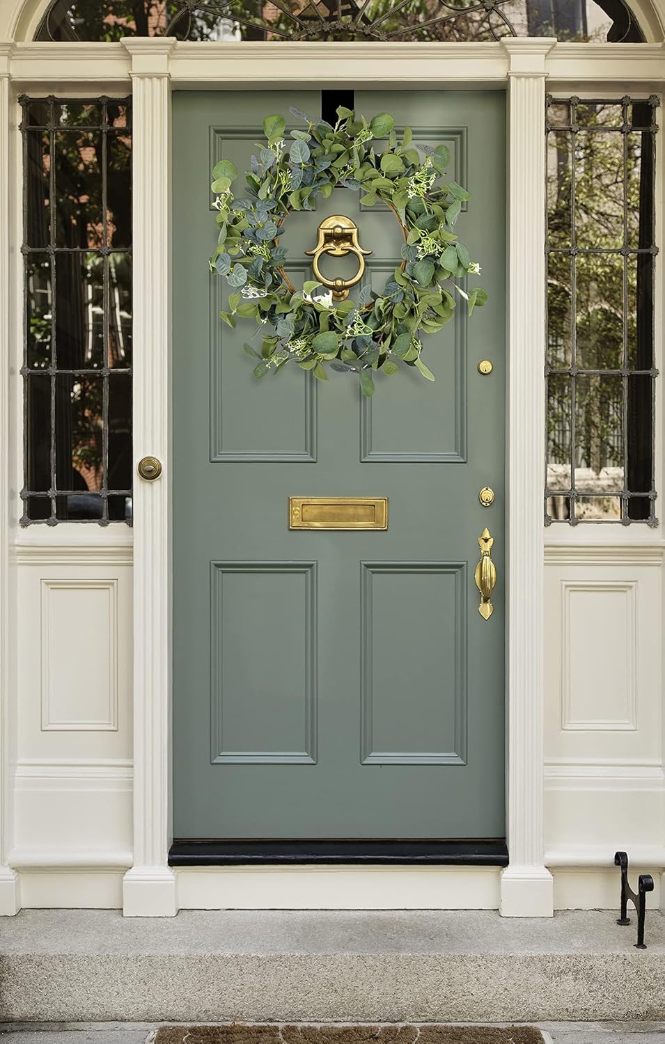 Handmade Eucalyptus Wreath for Front Door 22 Inch
