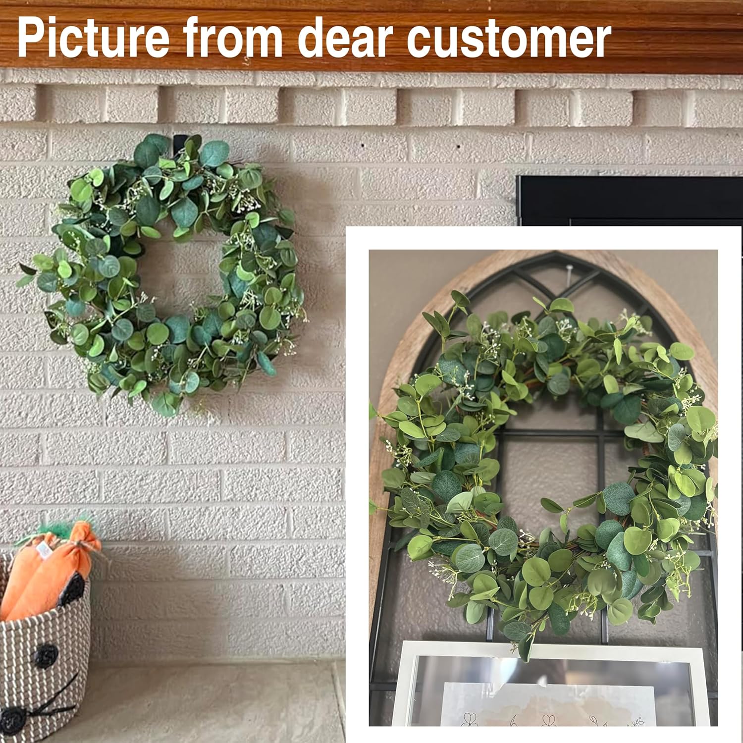 Handmade Eucalyptus Wreath for Front Door 22 Inch