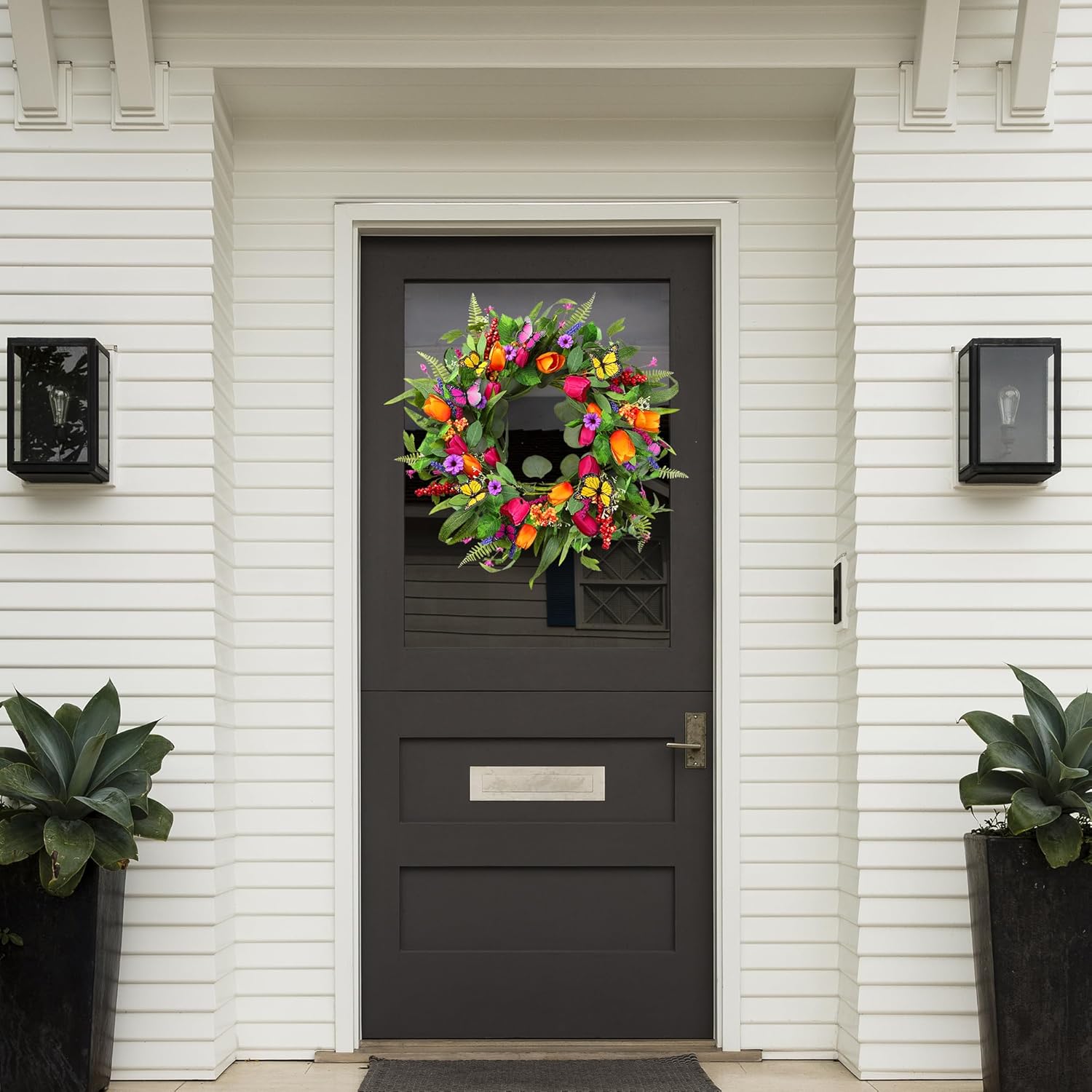Sggvecsy 22 Inch Spring Summer Wreath Wall Decor
