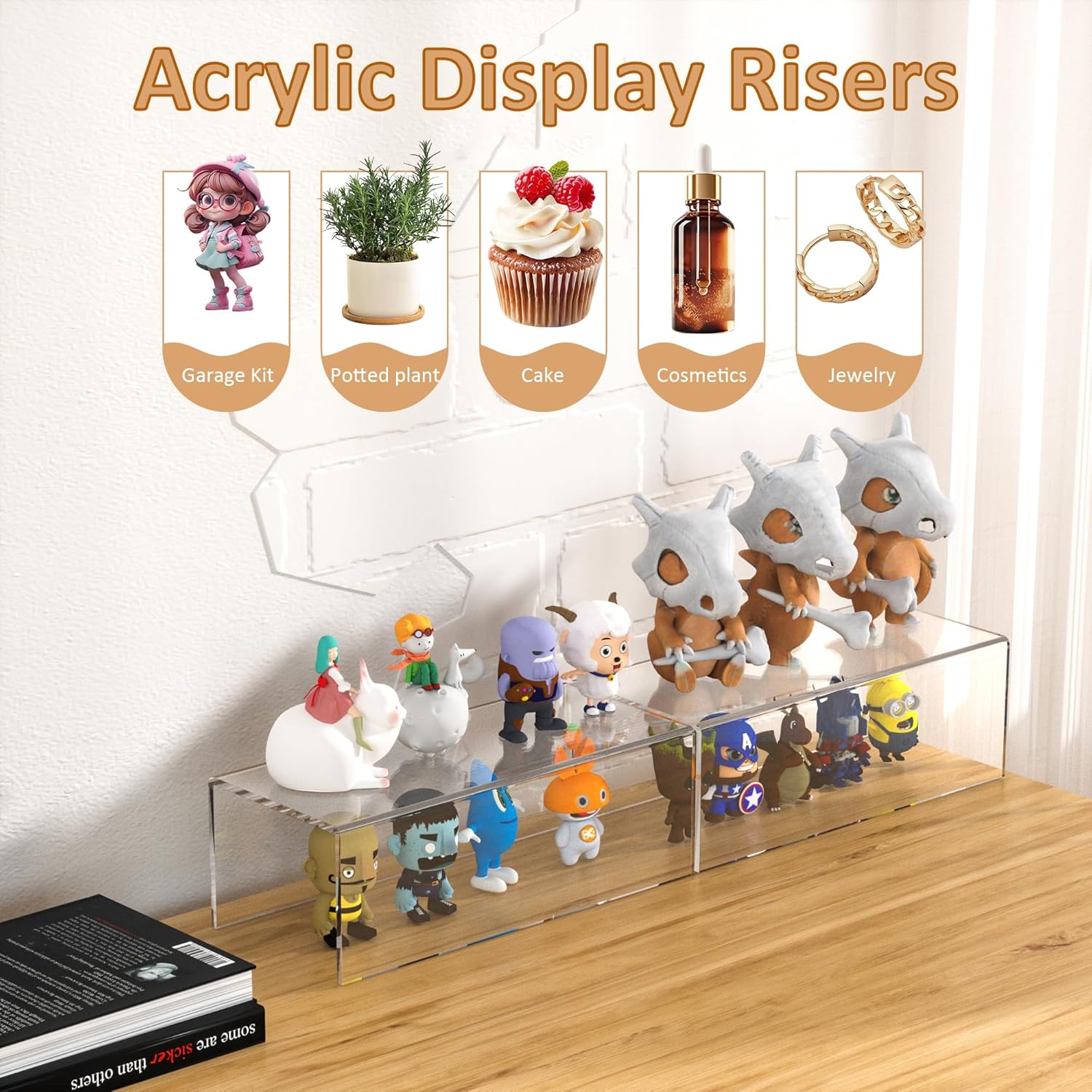 Acrylic Shelf Riser 12x47x3 Inch Pack of 2