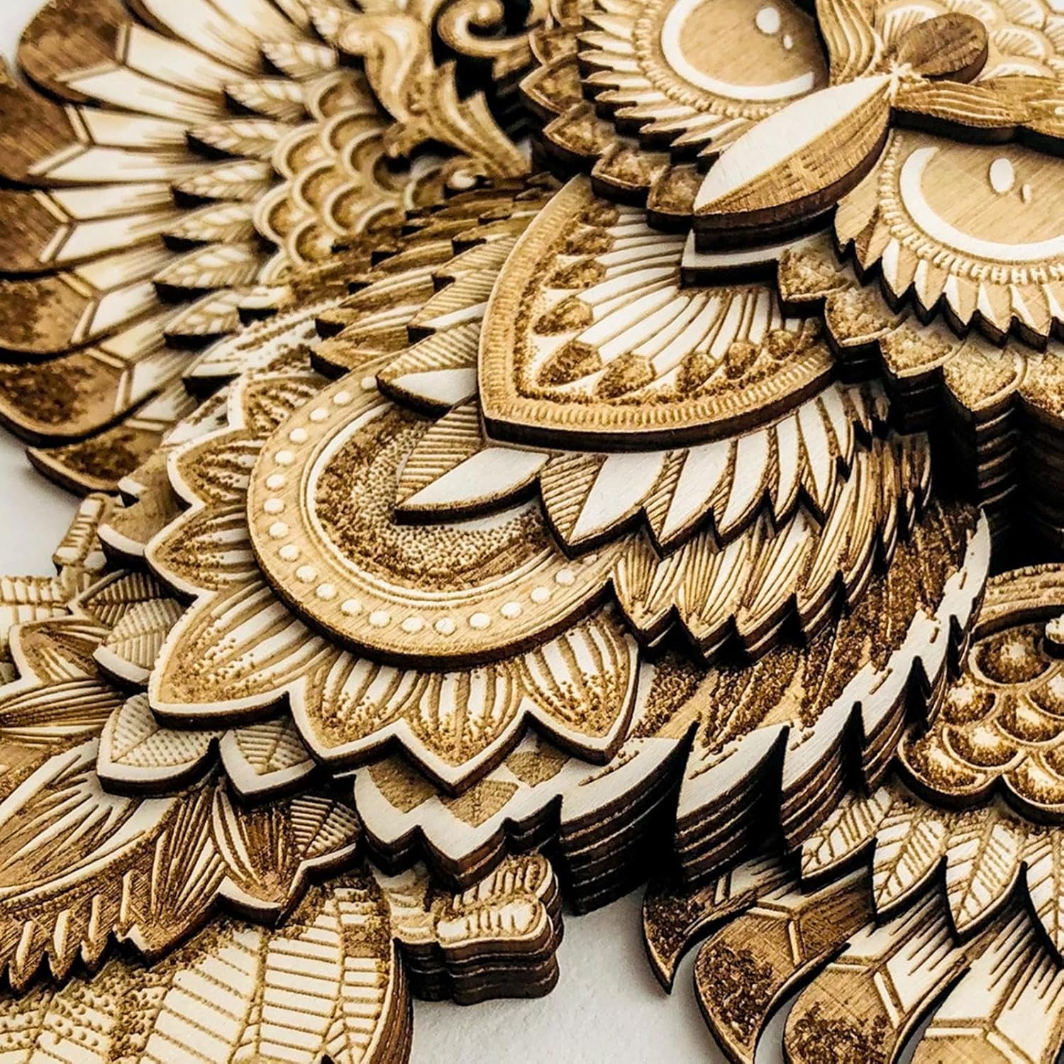 Wood Owl Wall Decor Sculpture Rustic Design