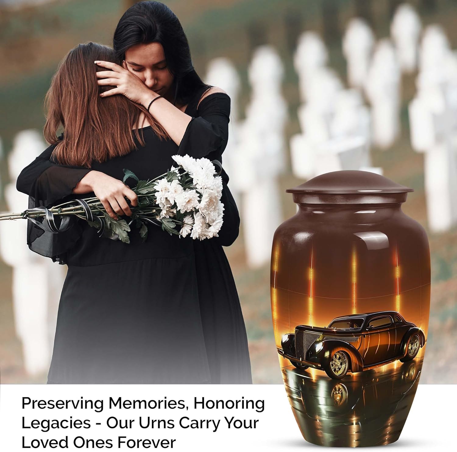 Golden Era Glow Classic Car Urn for Adult Ashes