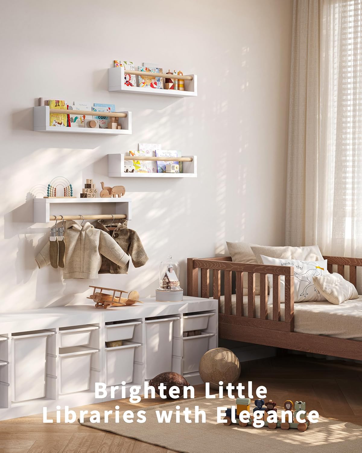 4 Pack Wall Book Shelves for Kids Room