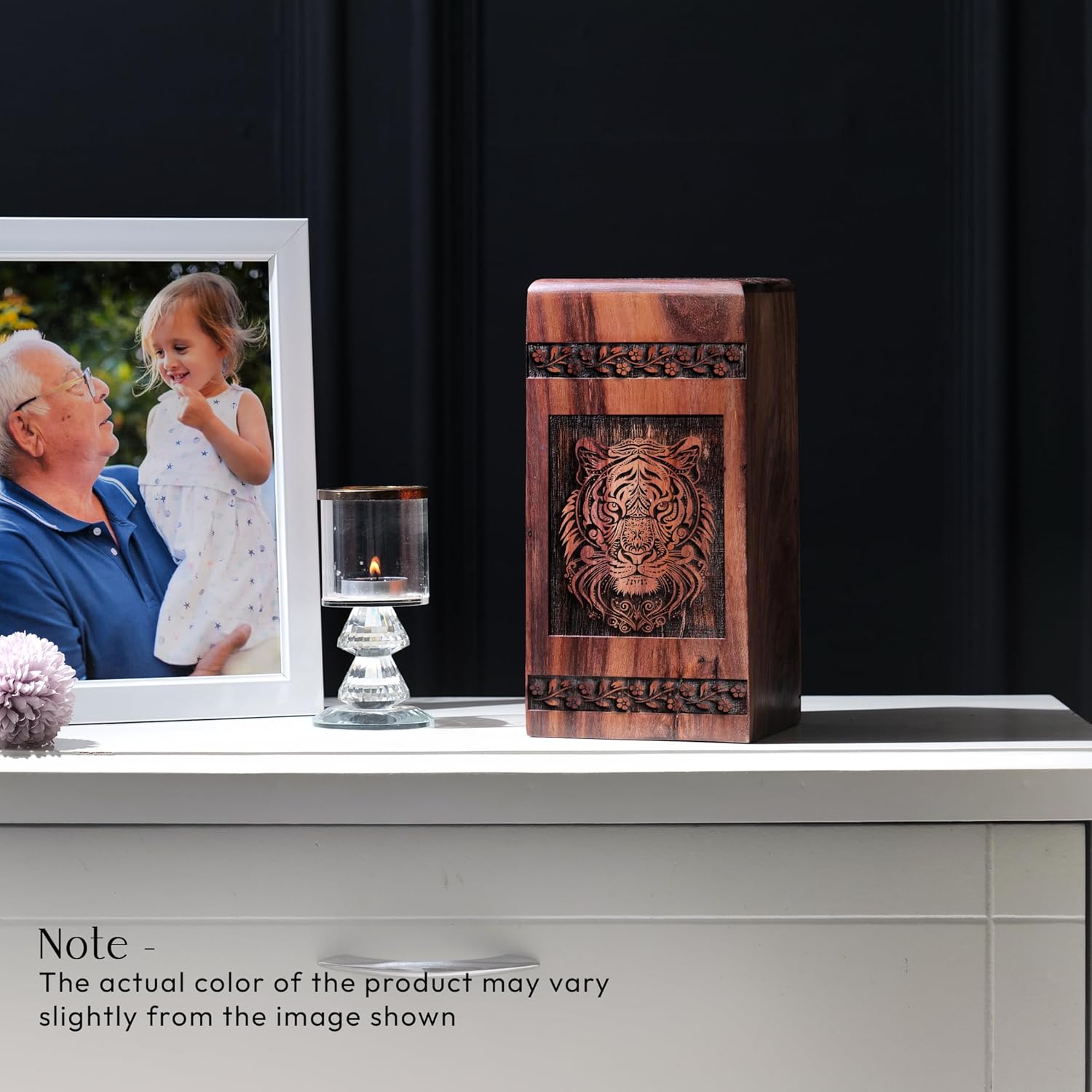 KARYLIZ Tiger Wood Cremation Urn 10 Inch