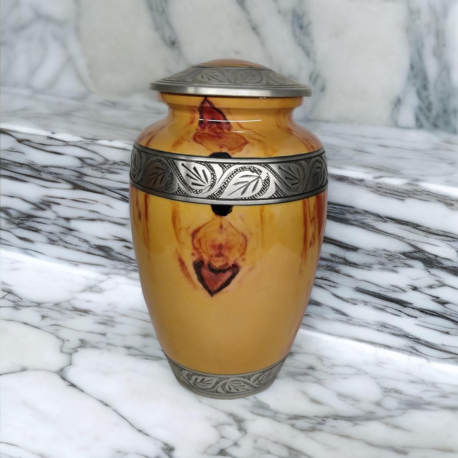 Classic Wood Finish Cremation Urn for Adult Ashes 200 Cubic Inches