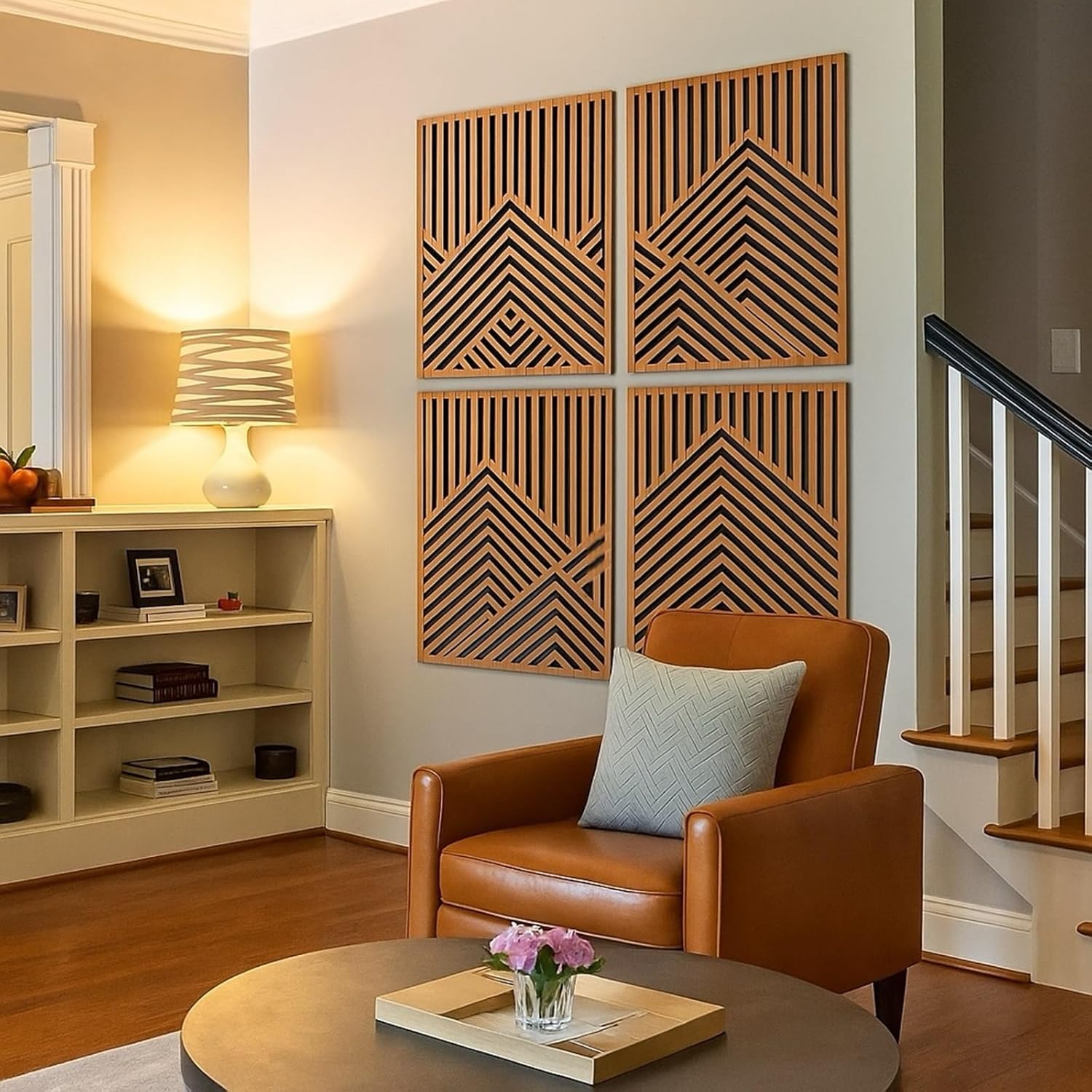 Wesiti 4 Piece Wood Mountain Wall Art Decor