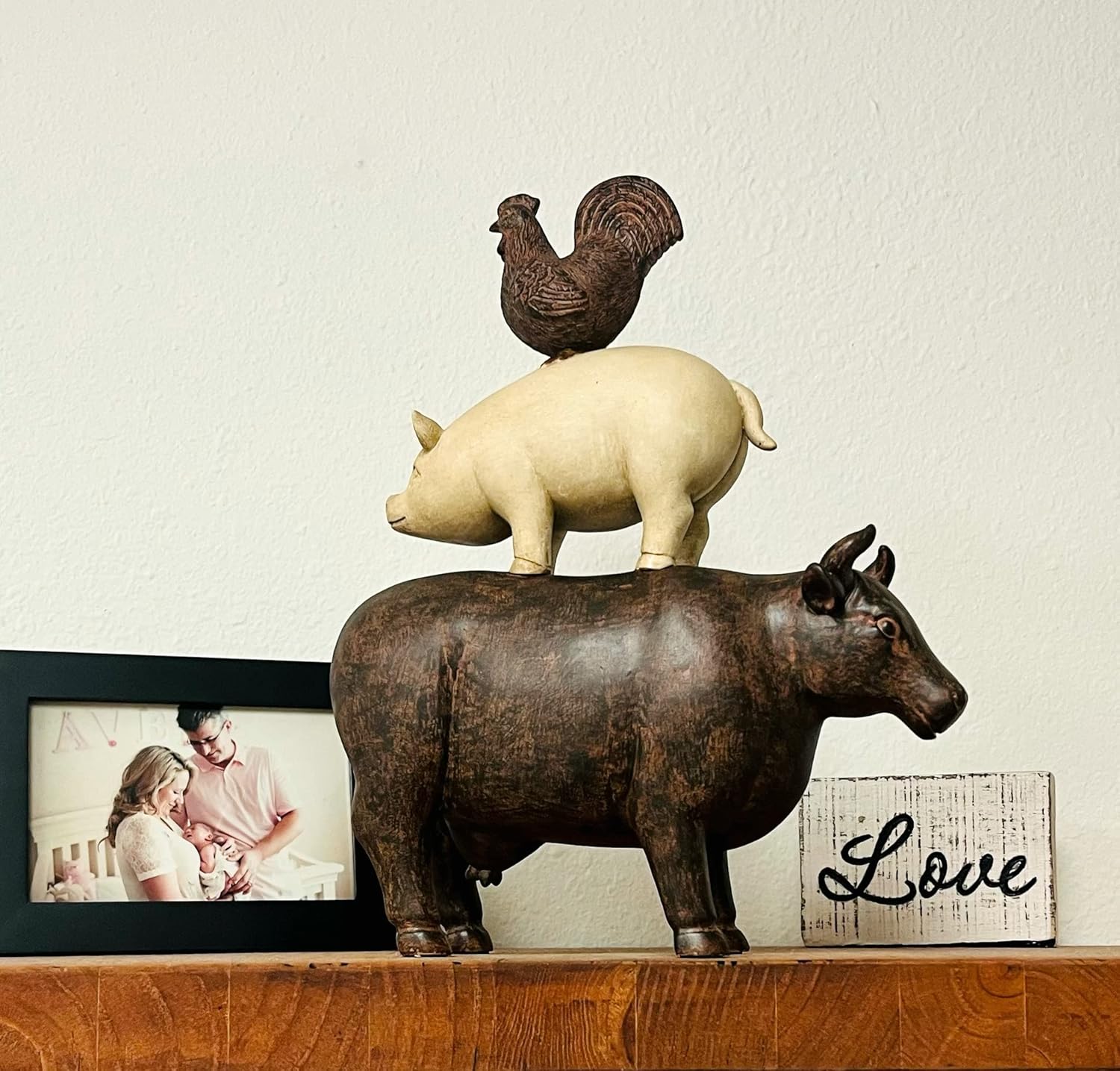 Natures Mark 3 Stacked Farm Animals Decor