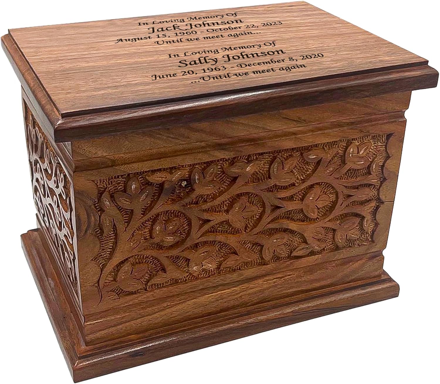 Extra Large Personalized Wooden Cremation Urn for Ashes