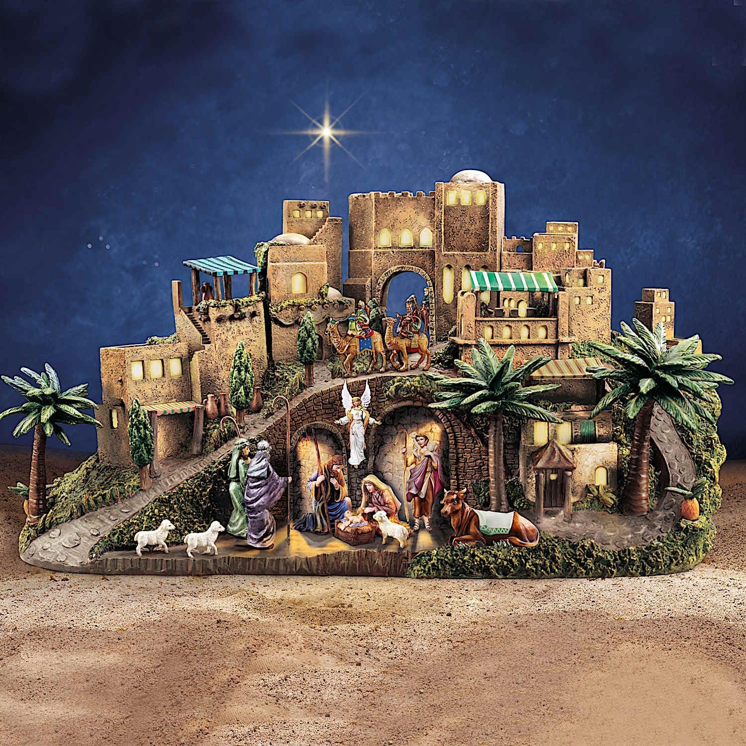 Nativity Sculpture with Light and Music