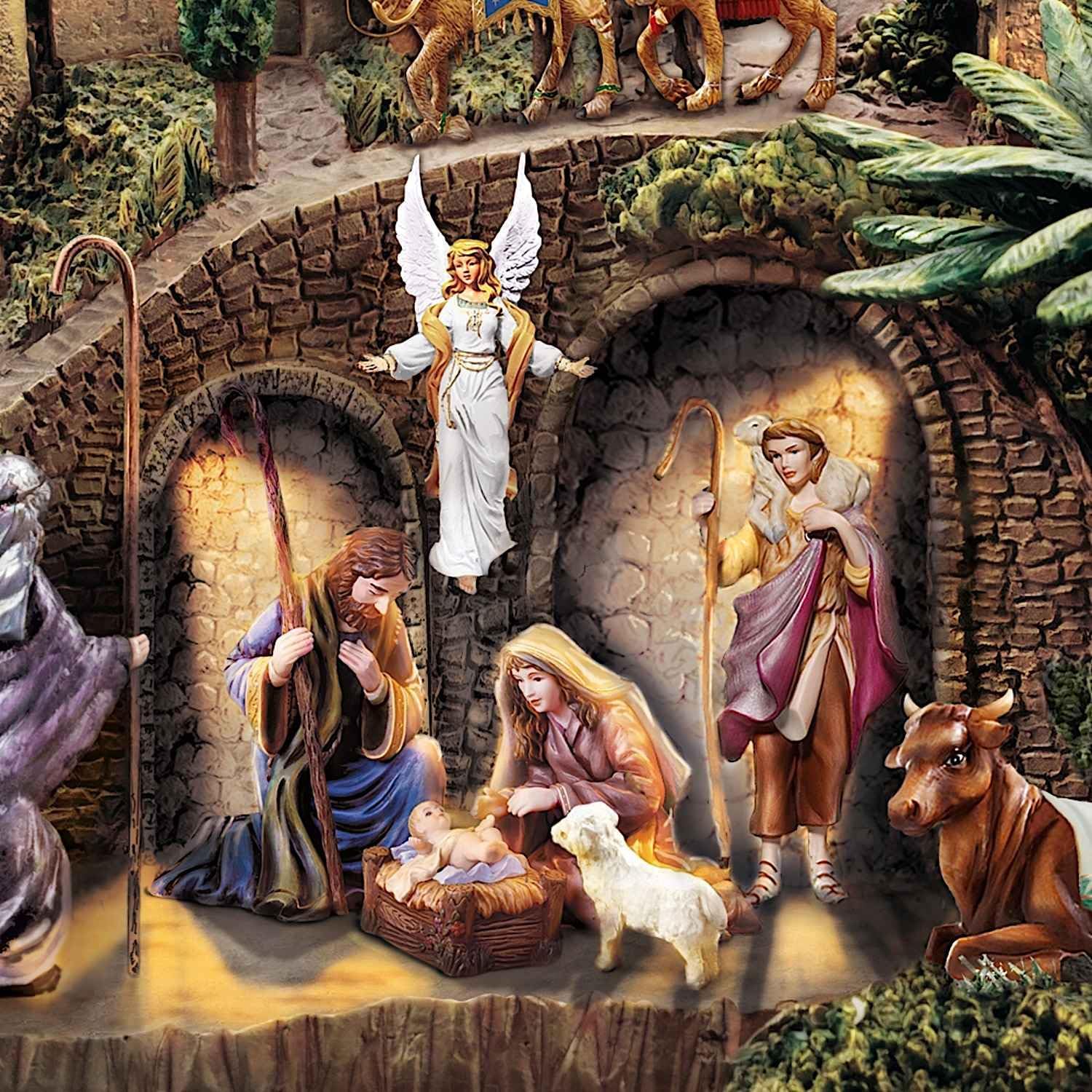 Nativity Sculpture with Light and Music