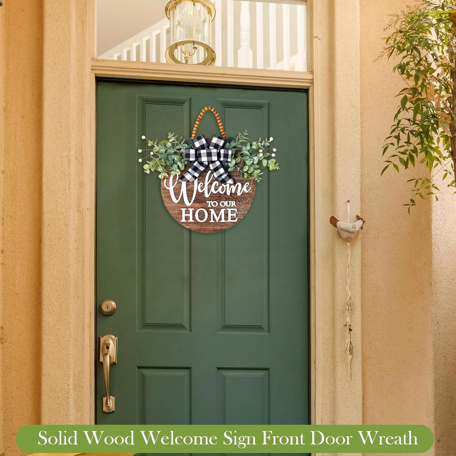 Welcome Sign Wreath for Front Door Porch