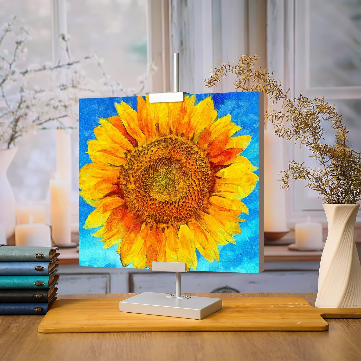 Yaocom Tabletop Picture Frame Easel Stand with Adjustable Metal Frame Silver
