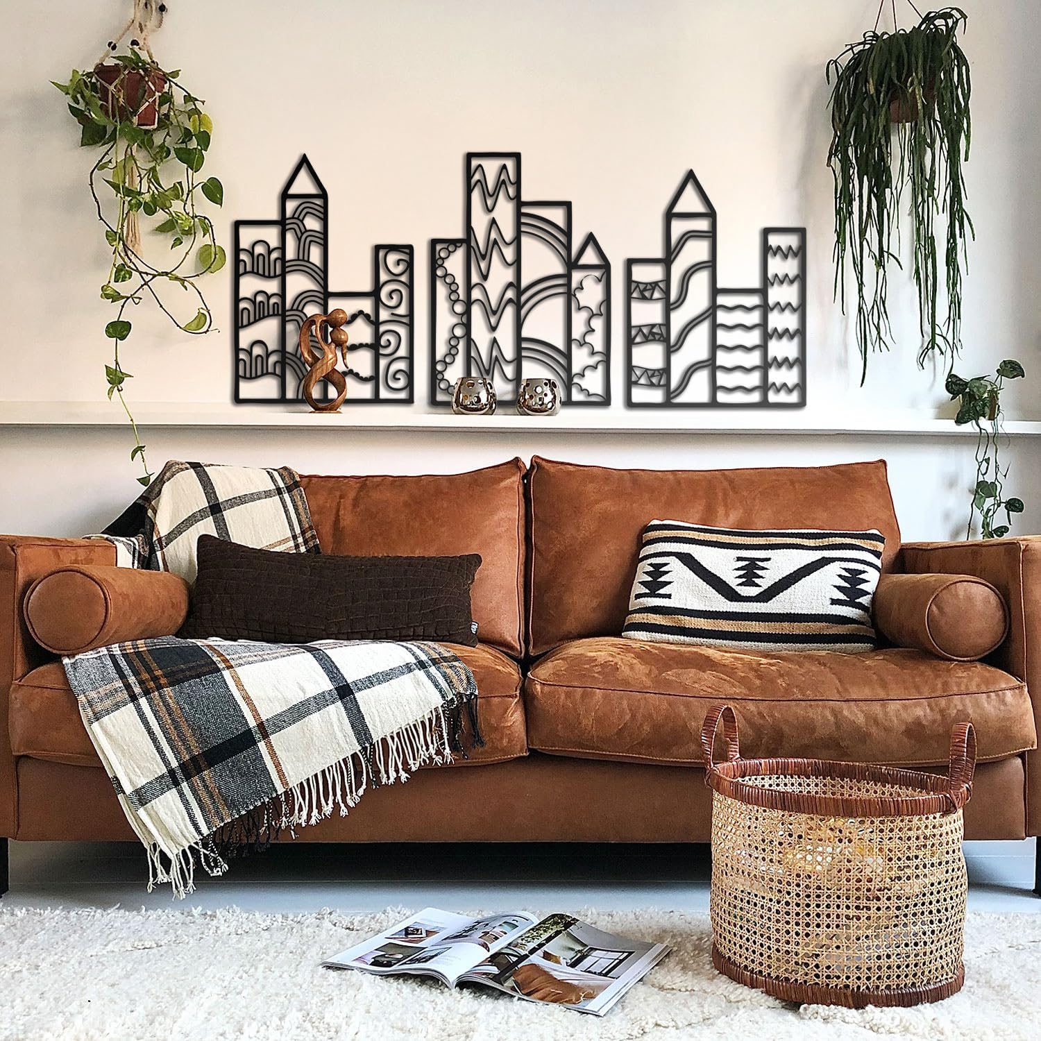 BONPERLA Dreamland Wall Art Modern Metal Cityscape Skyscraper Design