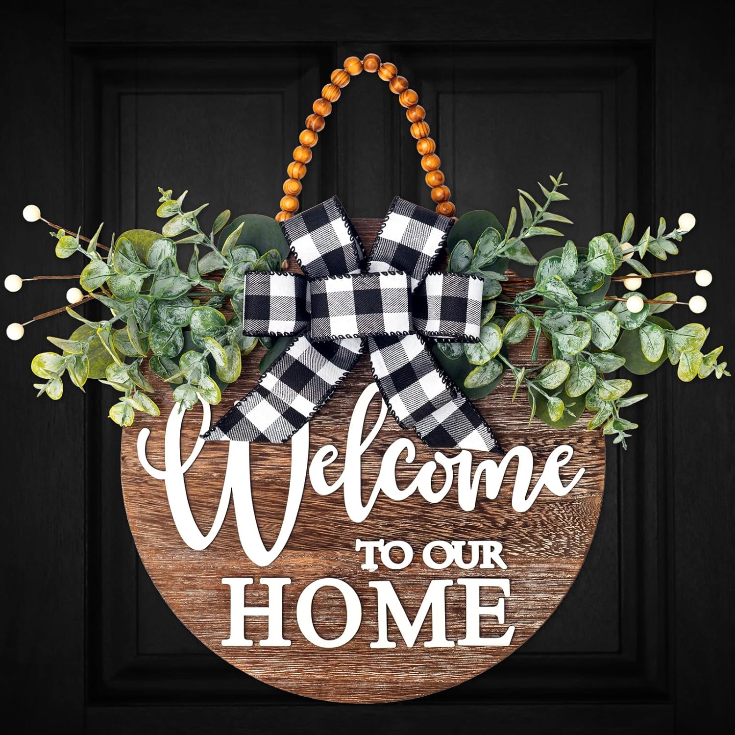 Welcome Sign Wreath for Front Door Porch