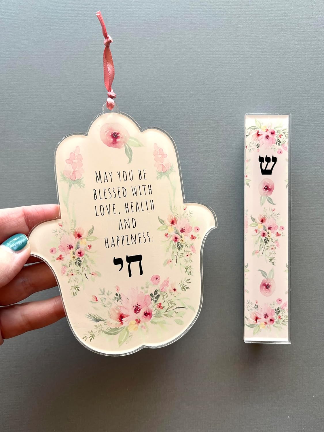 Lea Joelle Handmade Hamsa and Mezuzah Gift Set