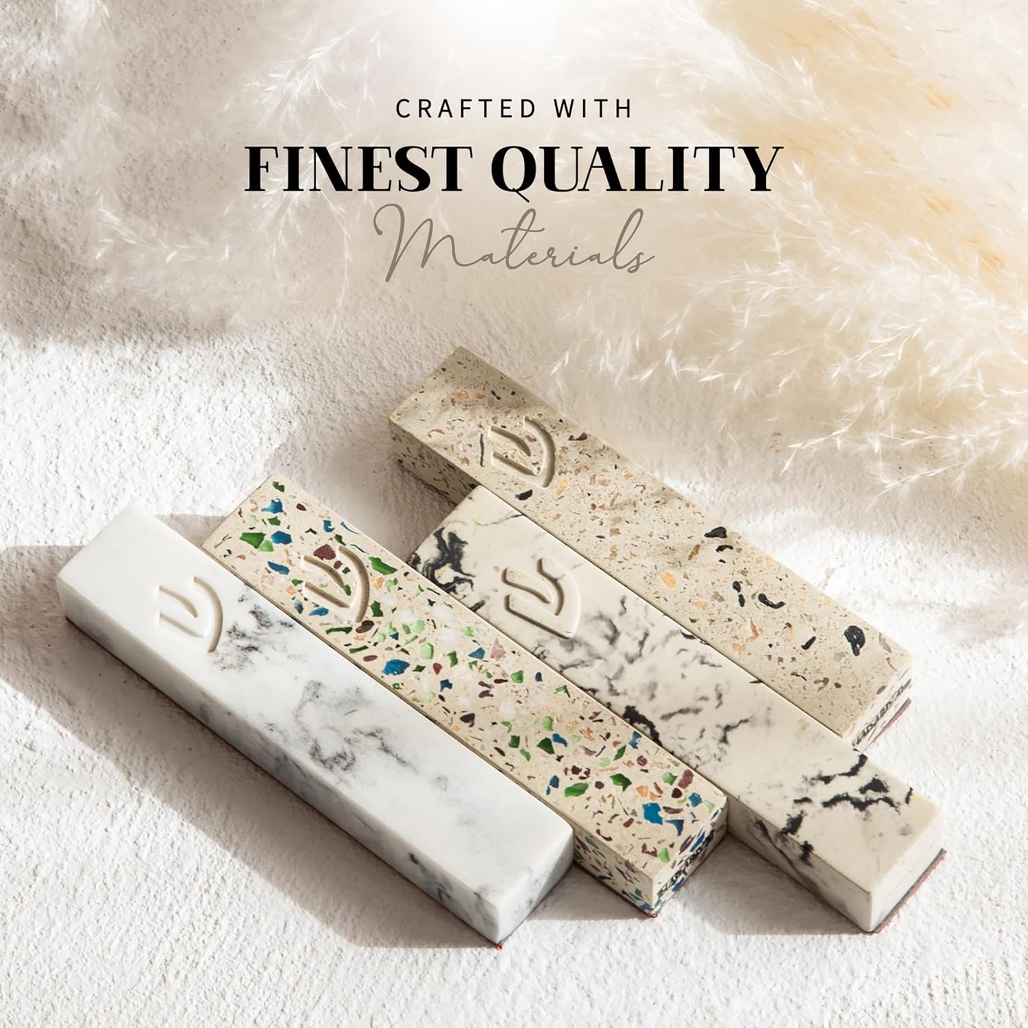 SURI Concrete Mezuzah Door Ornament with Scroll and Gift Box