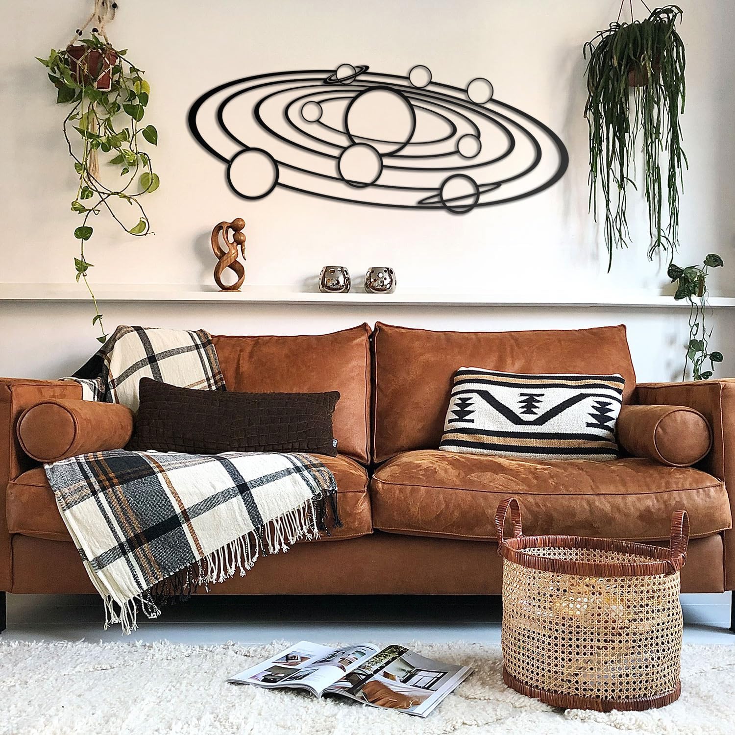 Solar System Metal Wall Art Modern Planet Orbit Design