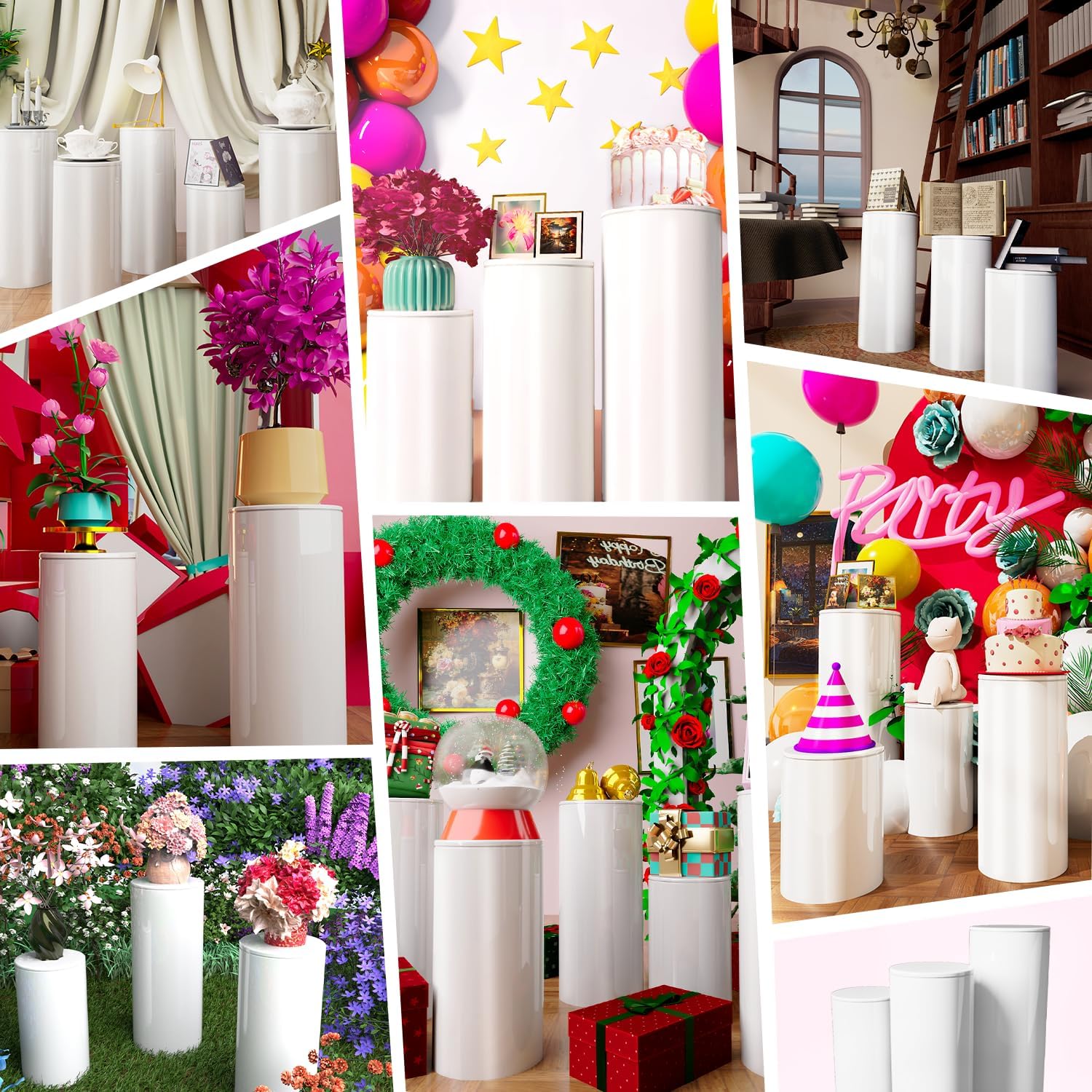 Cylinder Stand for Party Wedding Birthday Decor 3pcs