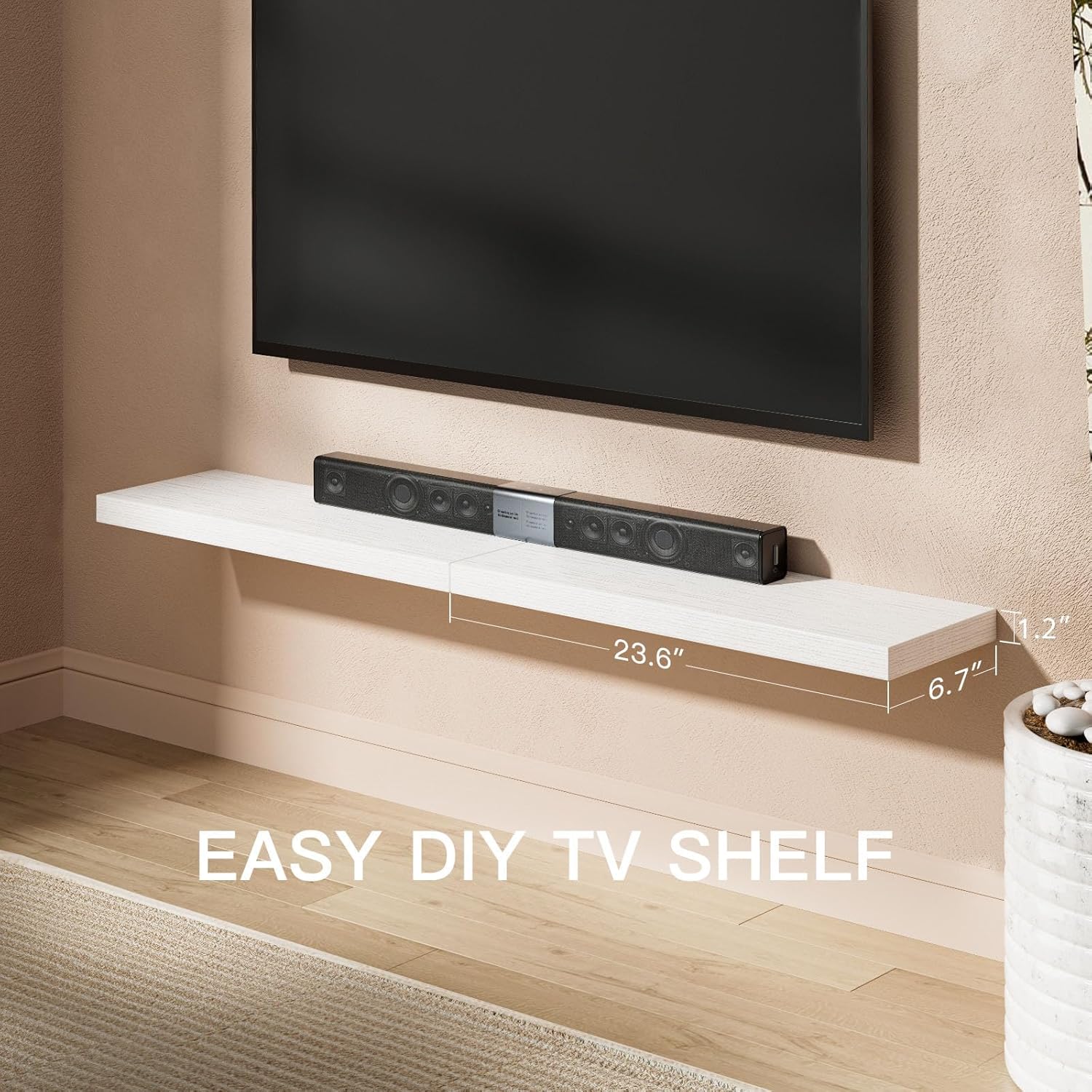 Amada Floating Shelves Large 24x7 Inch White Set of 2
