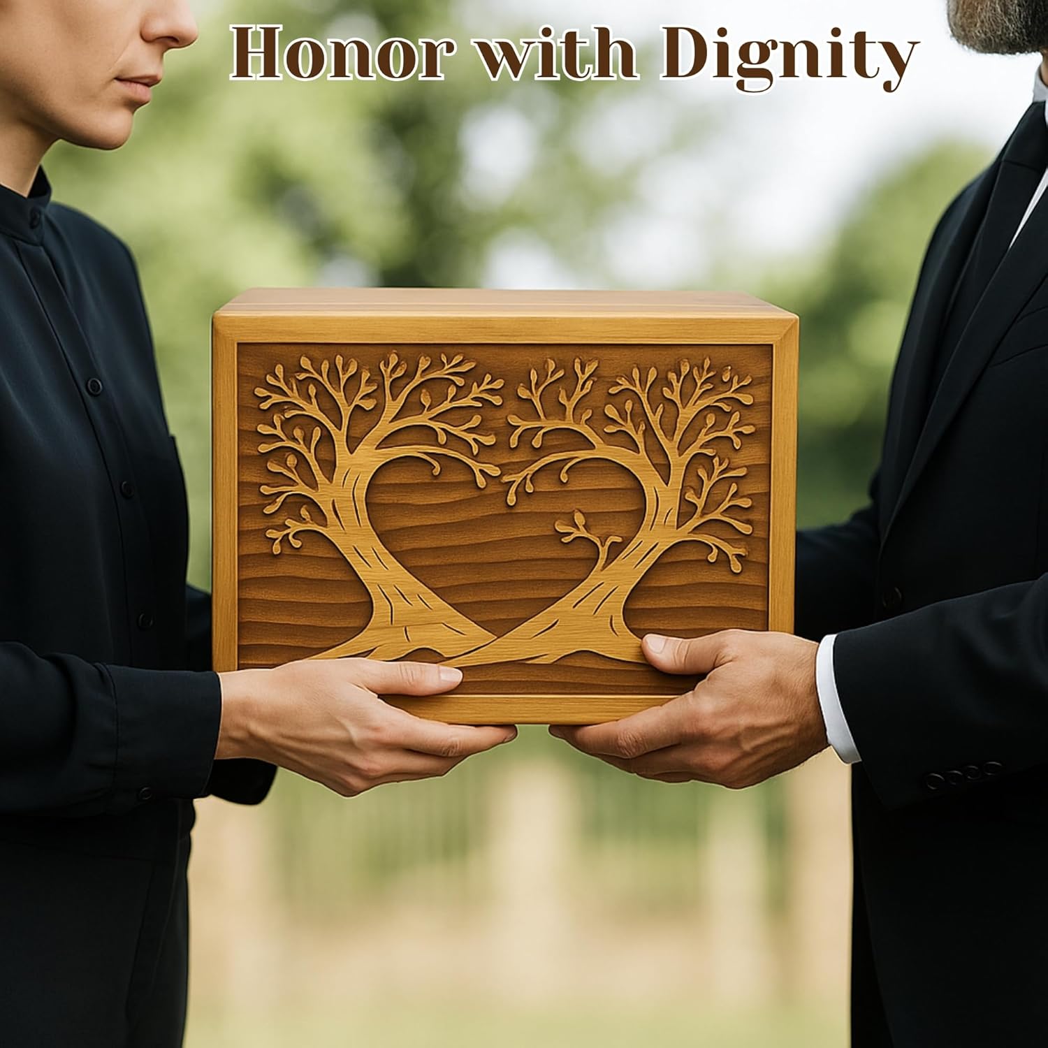 Handmade Wooden Cremation Urn with Screw Secured Base