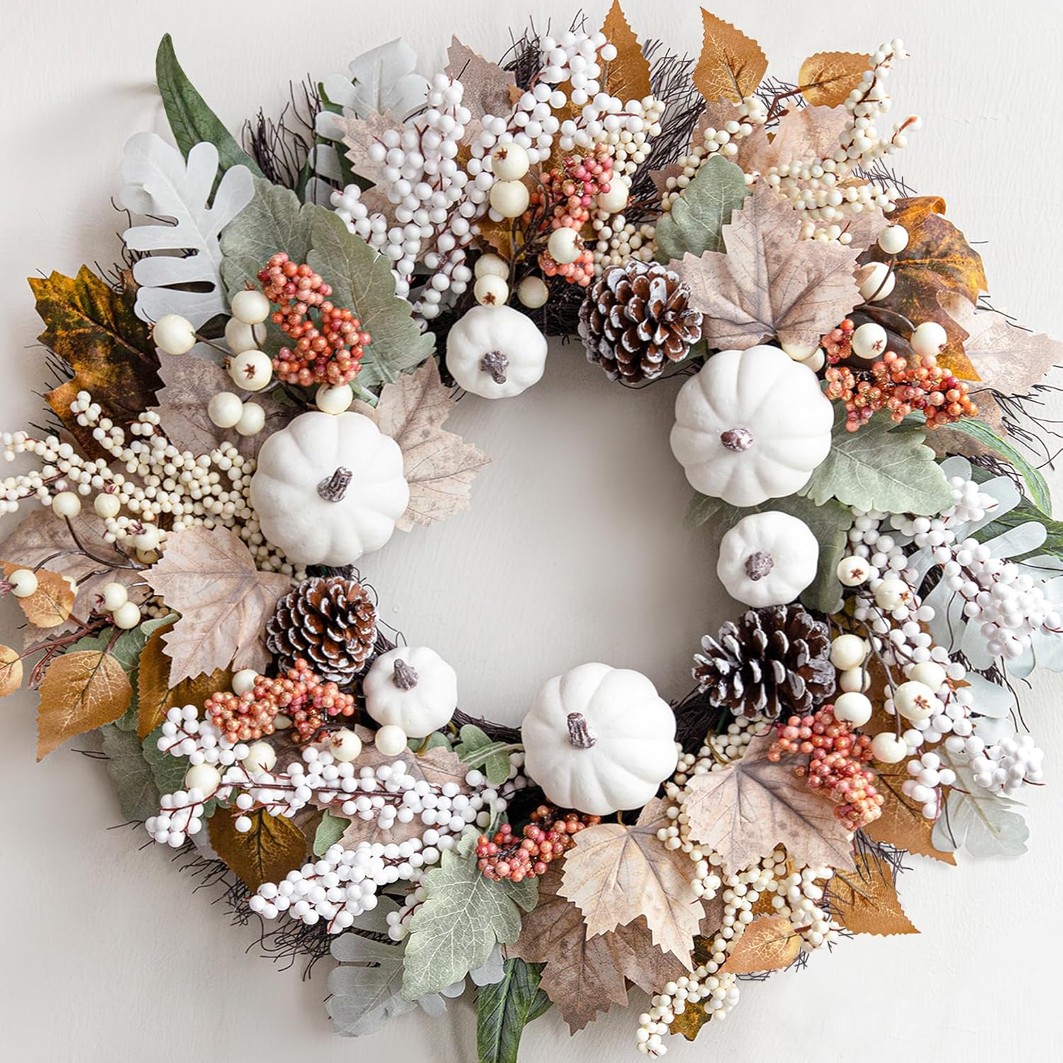 Fall Decor Wreath 18 Inch Handcrafted Autumn Decor