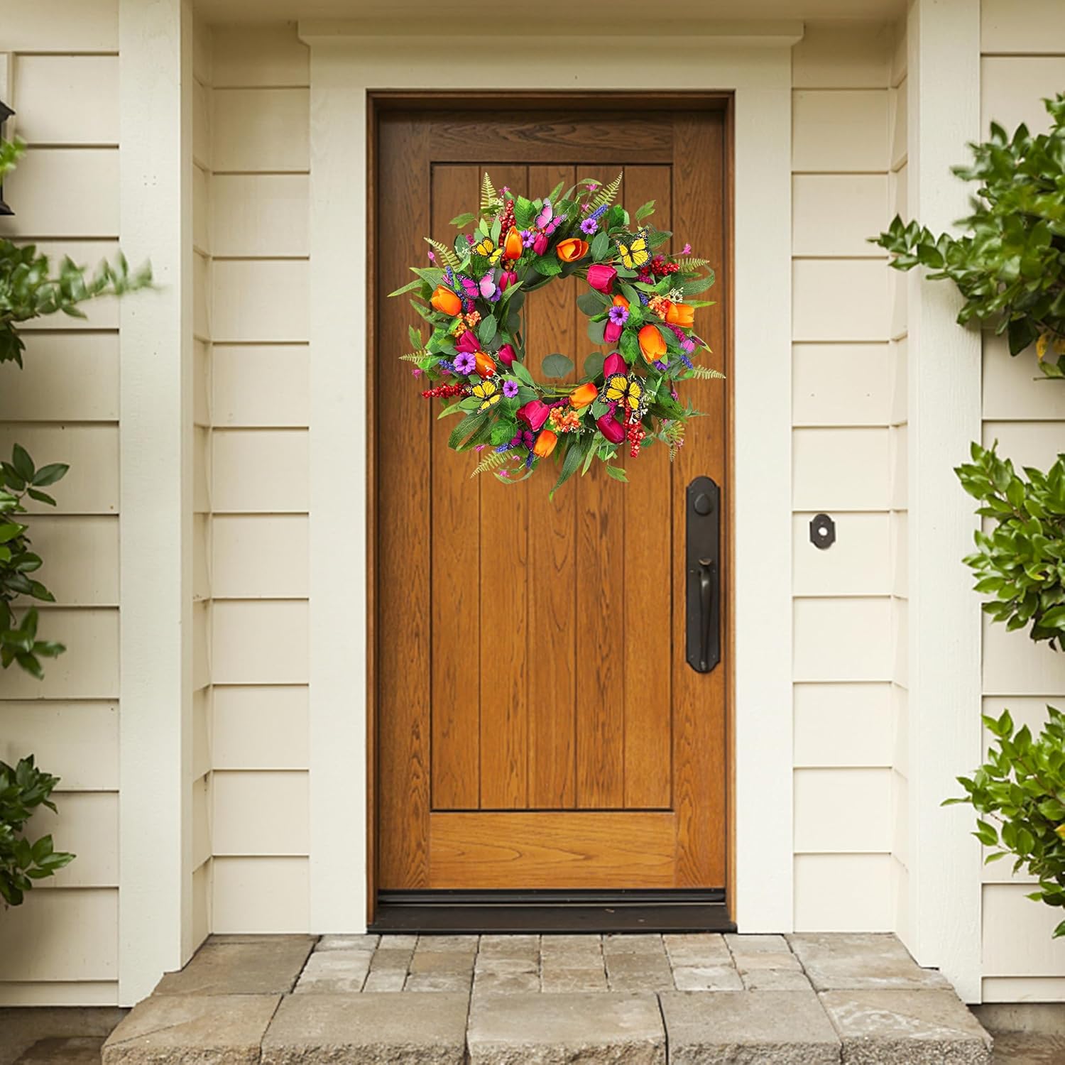 Sggvecsy 22 Inch Spring Summer Wreath Wall Decor