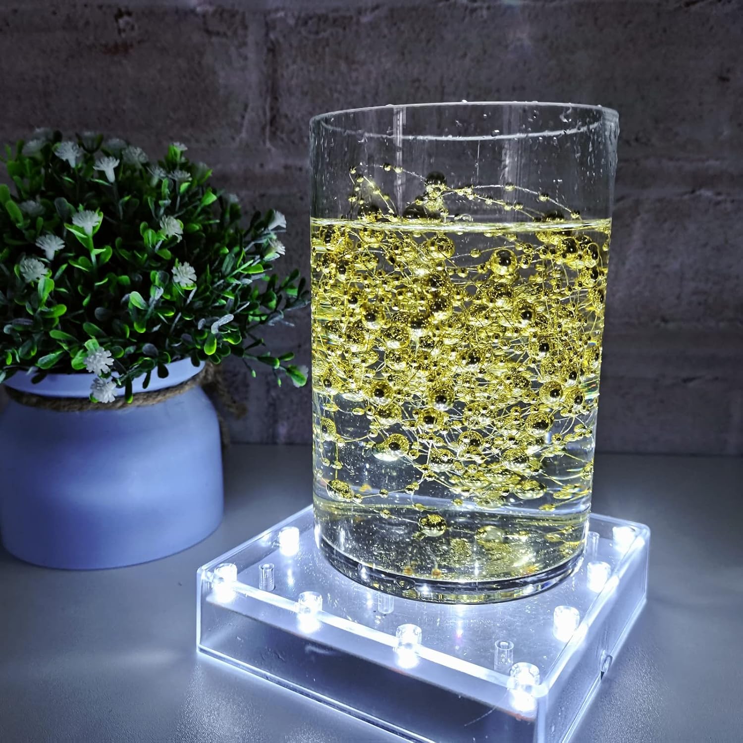 LARDUX LED Light Base for Vase Display Stand 5 Inch Square
