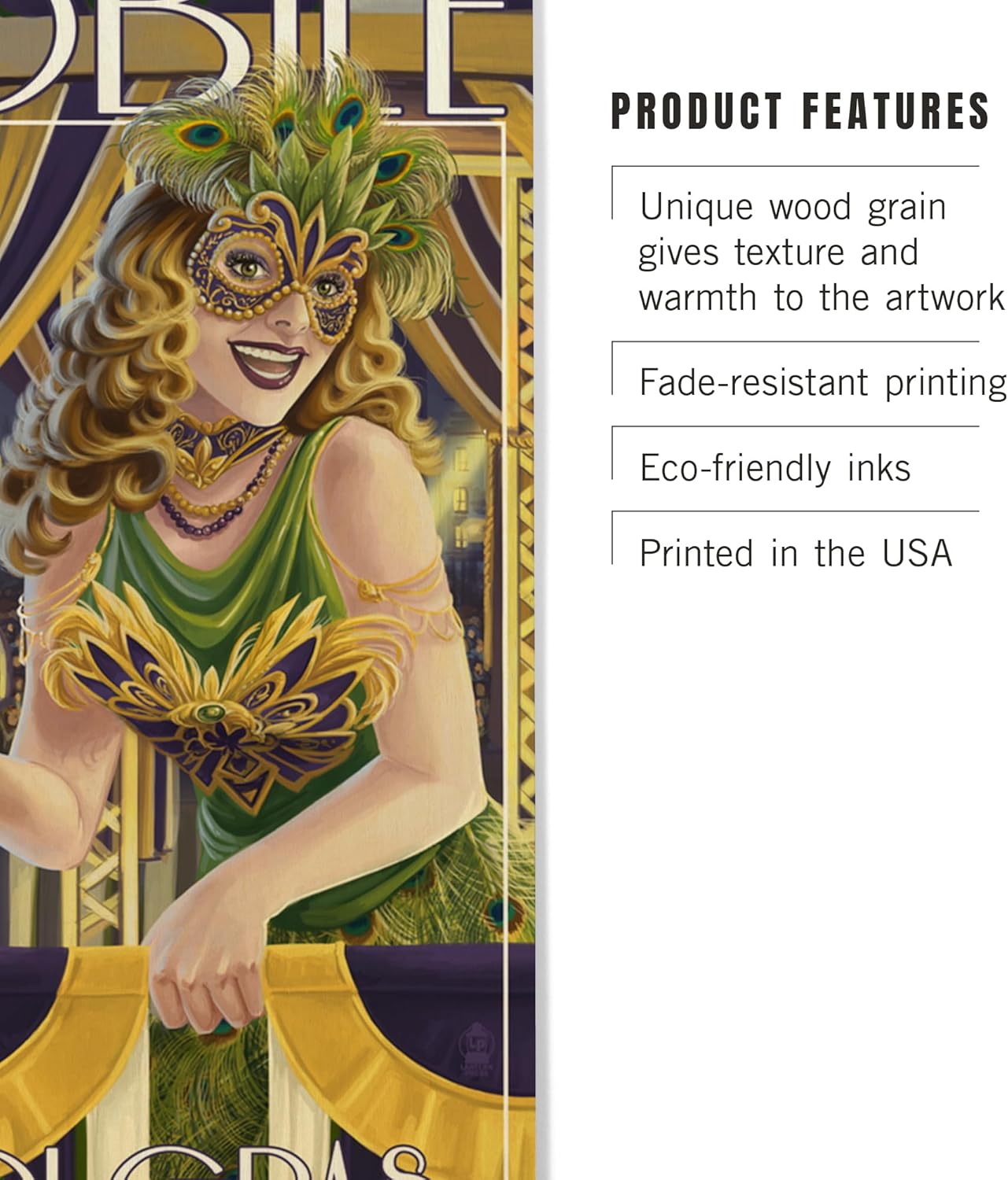 Lantern Press 6x9 Inch Wood Sign Mardi Gras