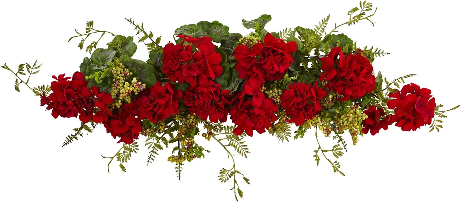 Nearly Natural 32in Geranium and Berry Swag