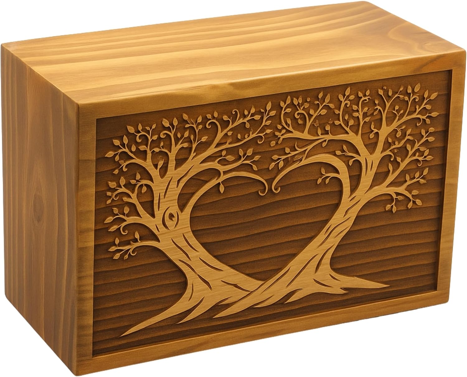 Handmade Wooden Cremation Urn with Screw Secured Base