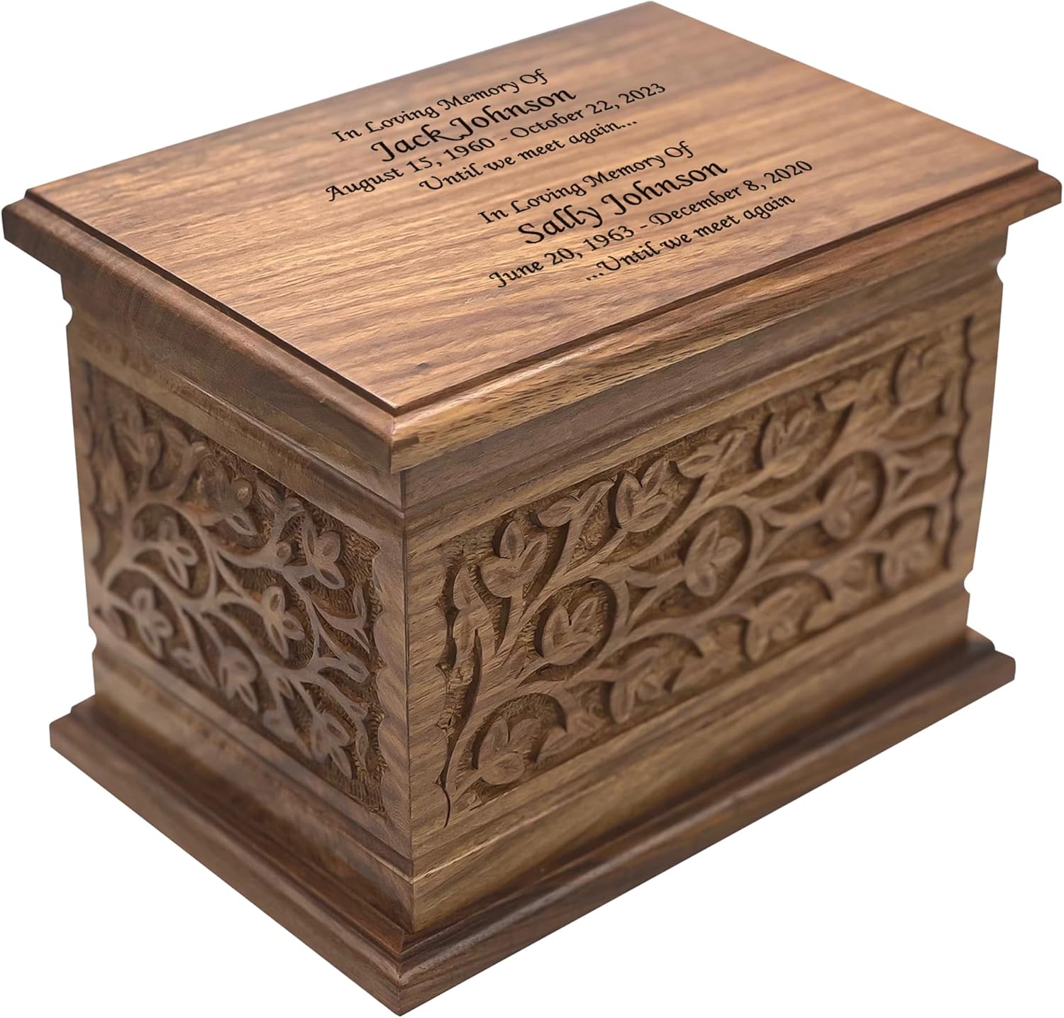 Extra Large Personalized Wooden Cremation Urn for Ashes