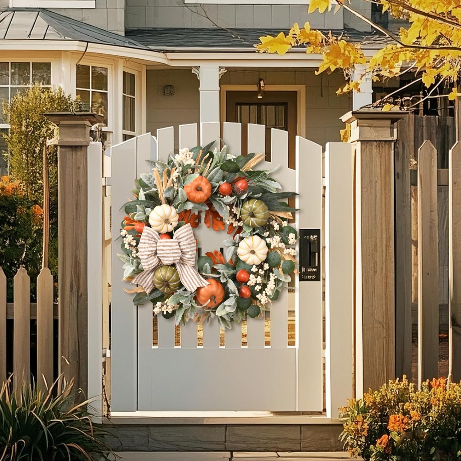 Waipfaru 22in Fall Wreath for Front Door