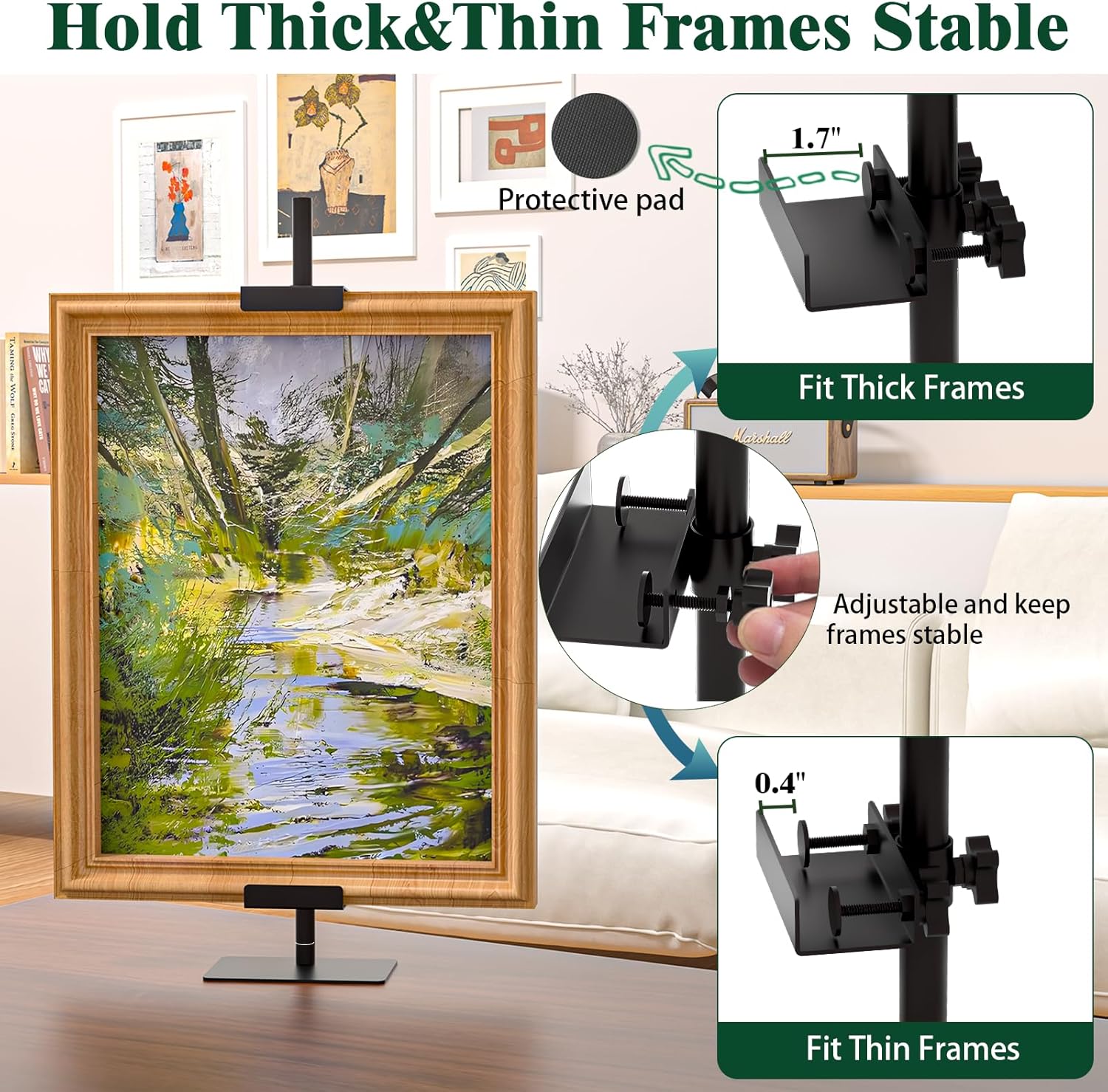 30 H Adjustable Black Metal Easel Stand