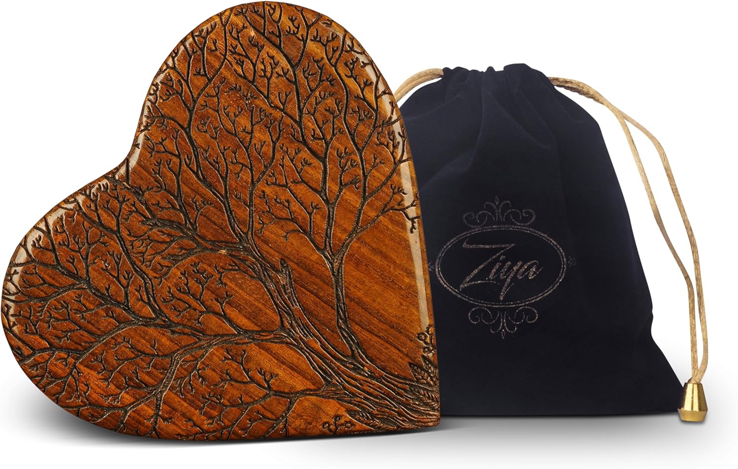 Ziya Wooden Heart Keepsake Tree Urn