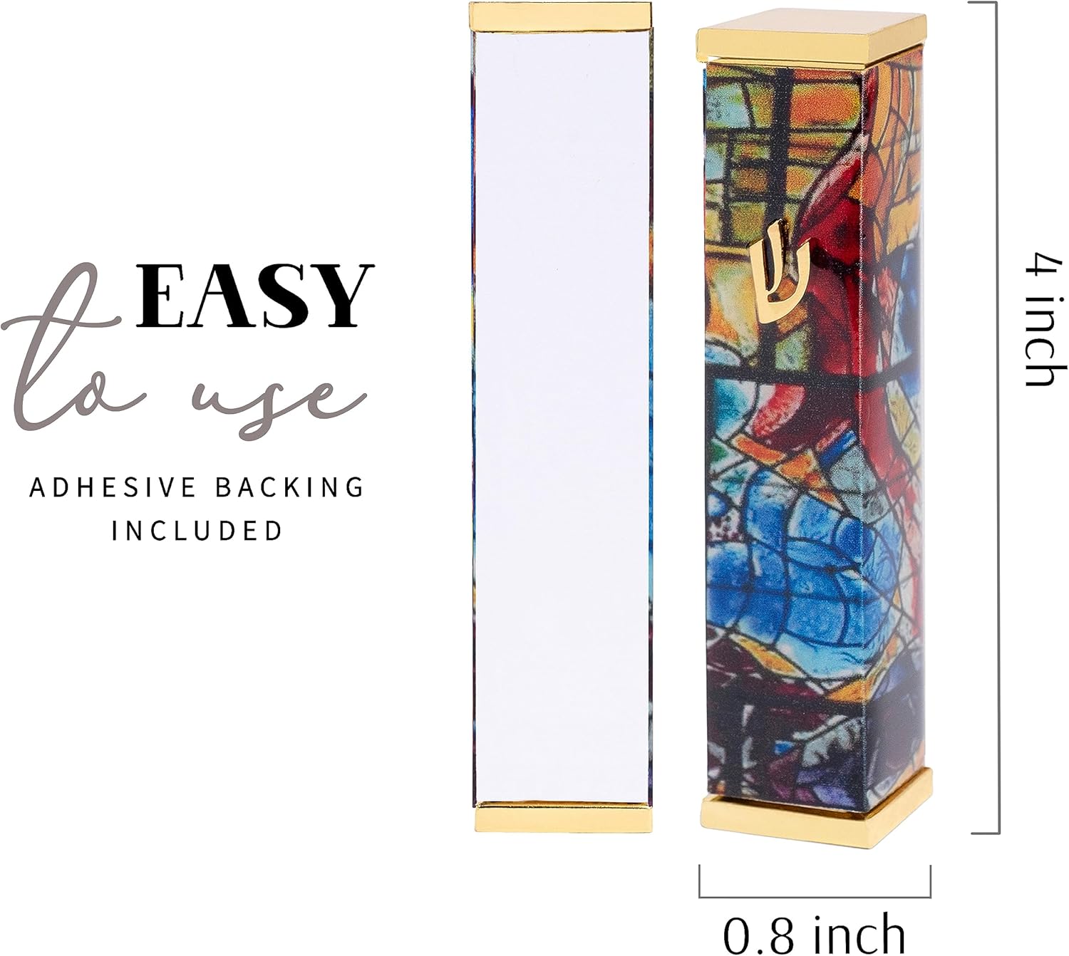 SURI Modern Mezuzah Case with Yellow Chagall Design