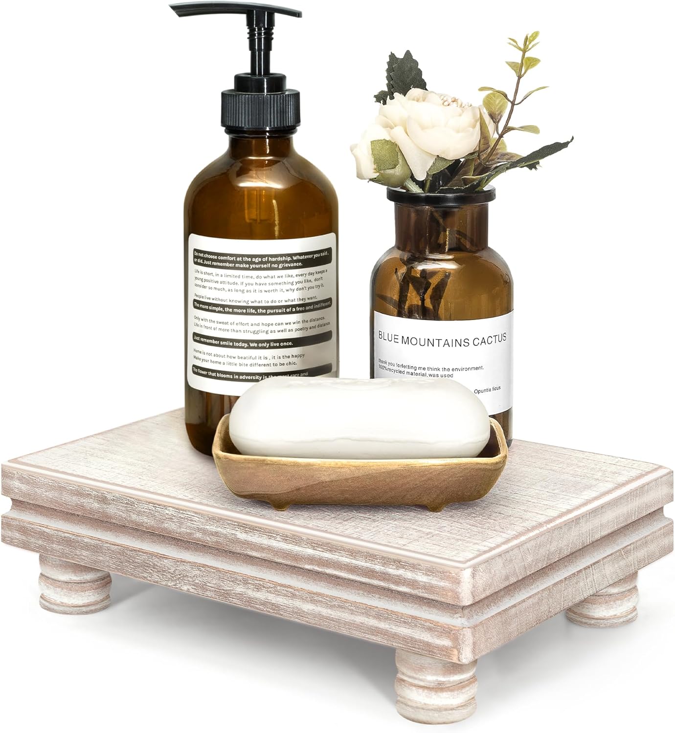 EOSAHR Decorative Wood Tray Stand - Farmhouse Style