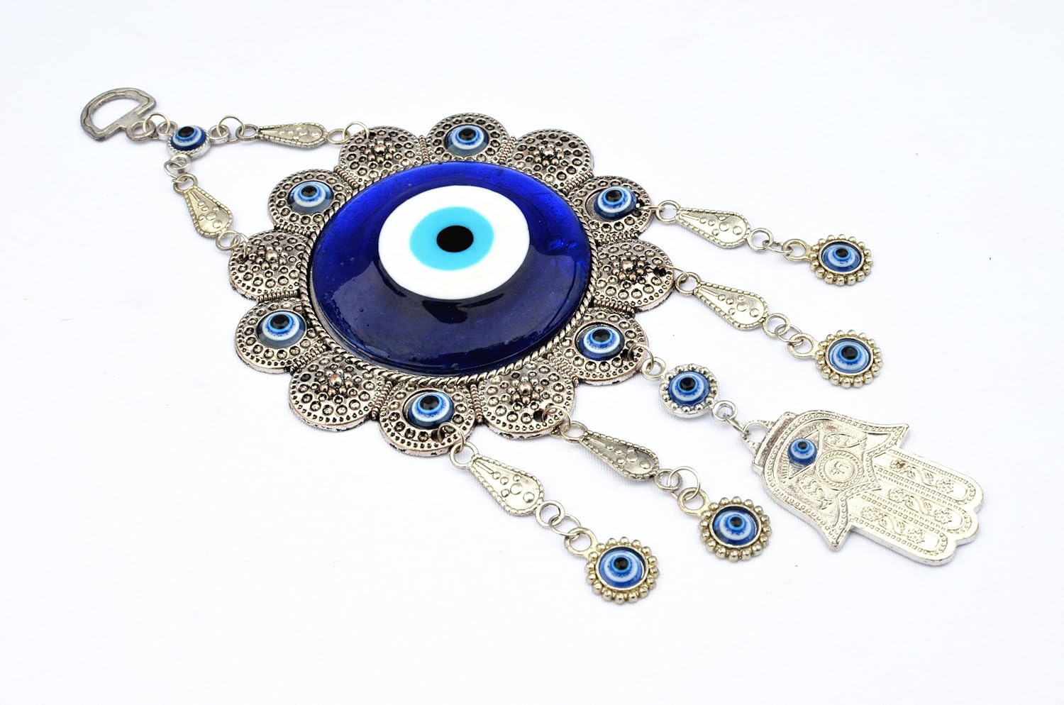 Blue Evil Eye with Hamsa Hand Wall Hanging Decor