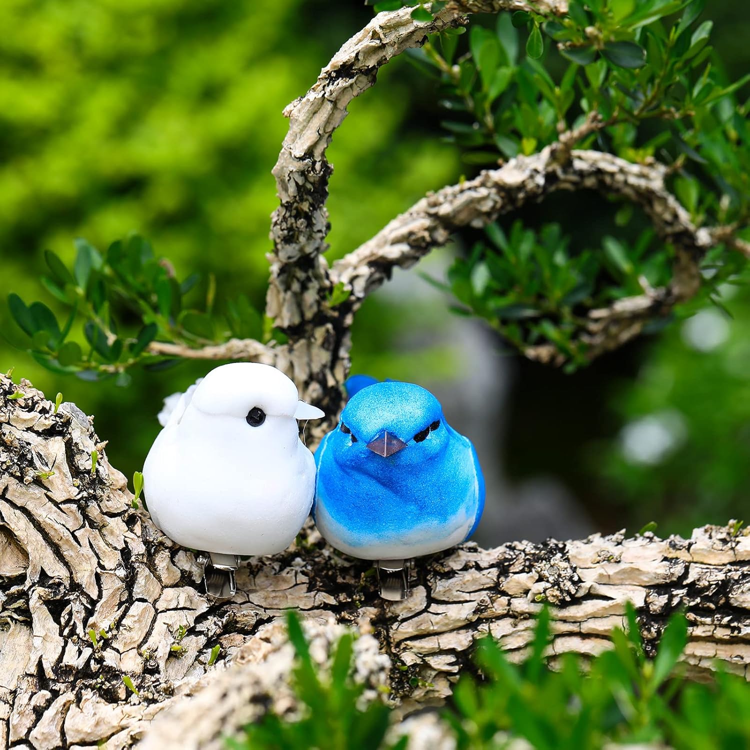 Threan 5 Pack Artificial Birds Decor for Christmas Halloween